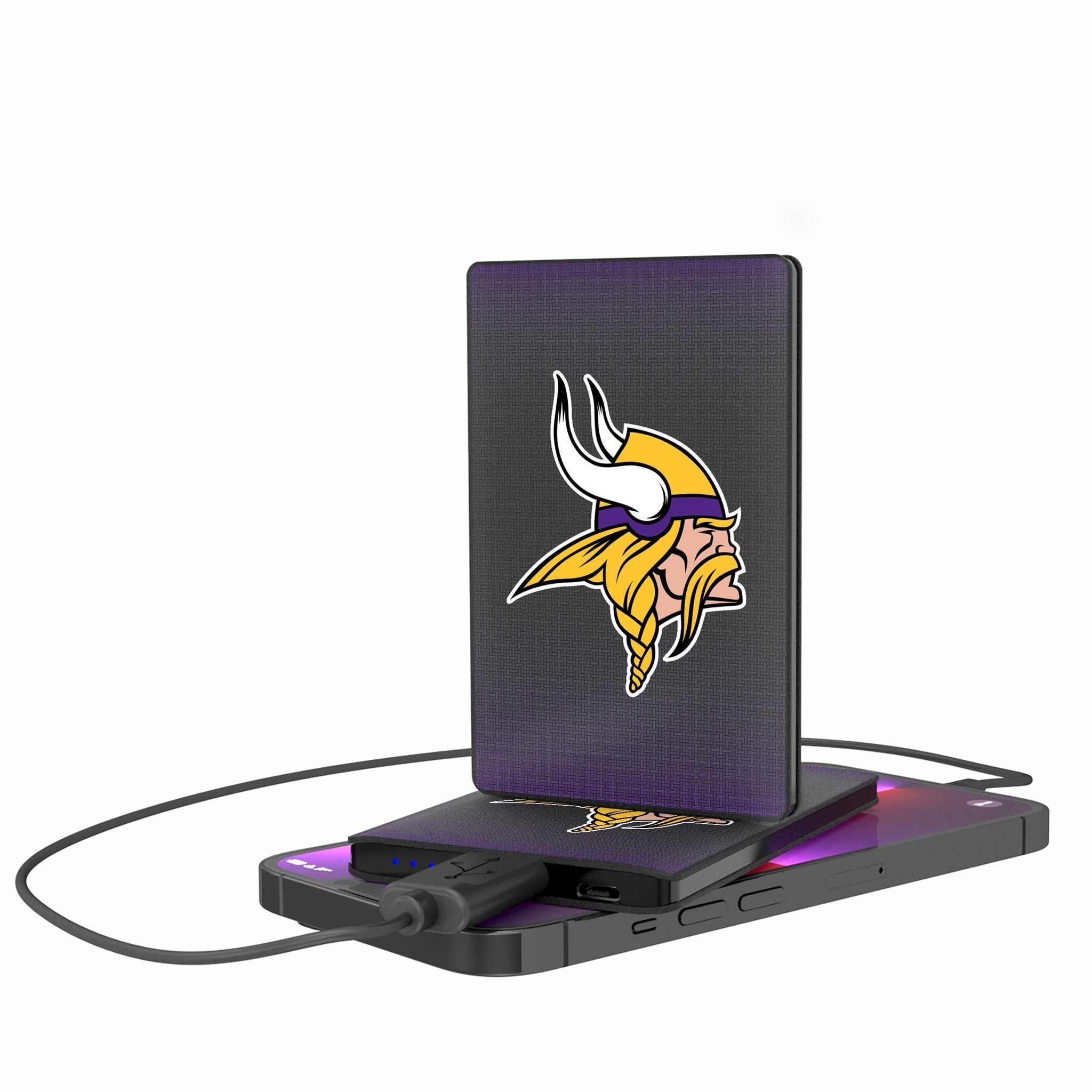 Minnesota Vikings Linen 2500mAh Credit Card Powerbank - Sports Gifts, Sports Memorabilia, Sports Collectibles, Fan Shop