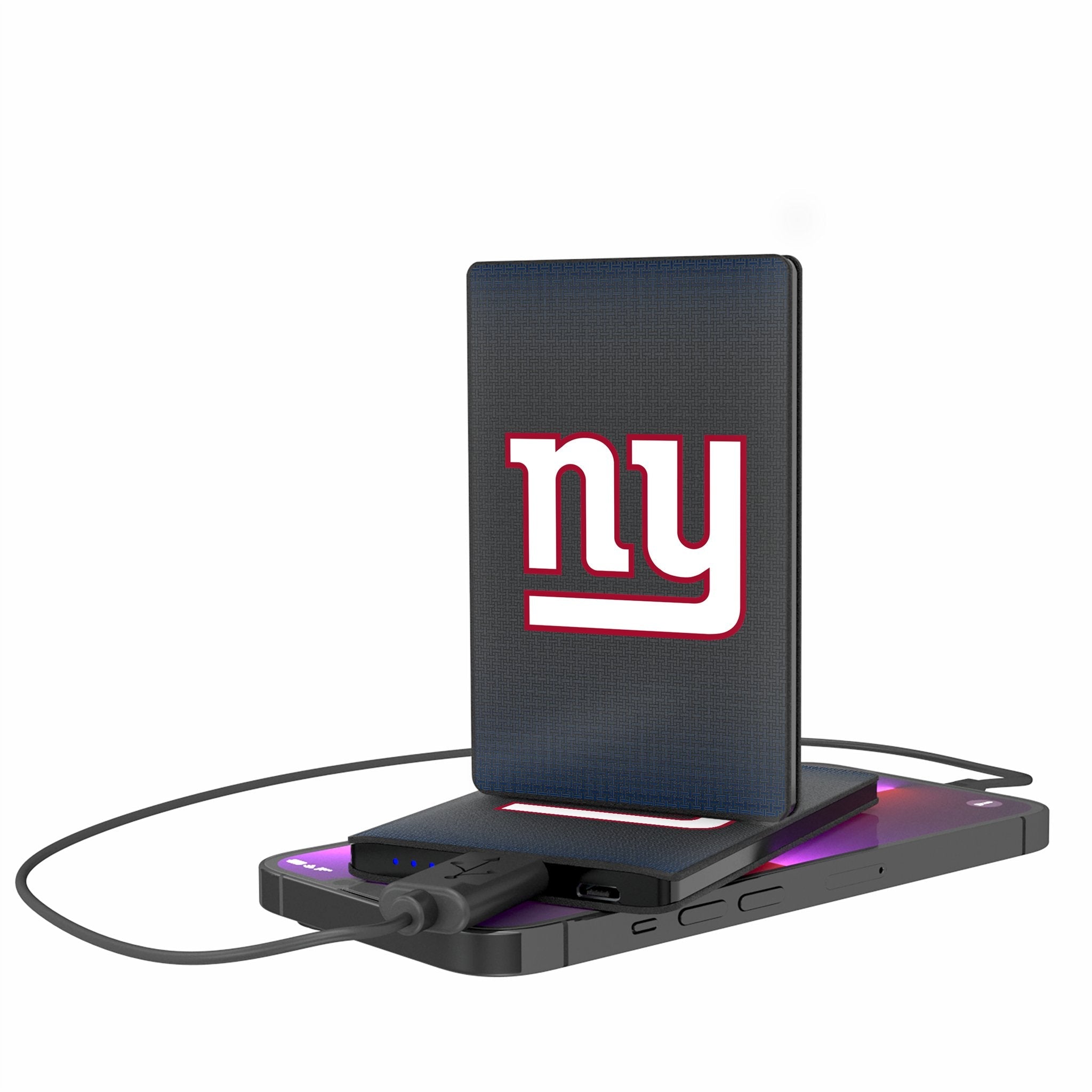 New York Giants Linen 2500mAh Credit Card Powerbank - Sports Gifts, Sports Memorabilia, Sports Collectibles, Fan Shop