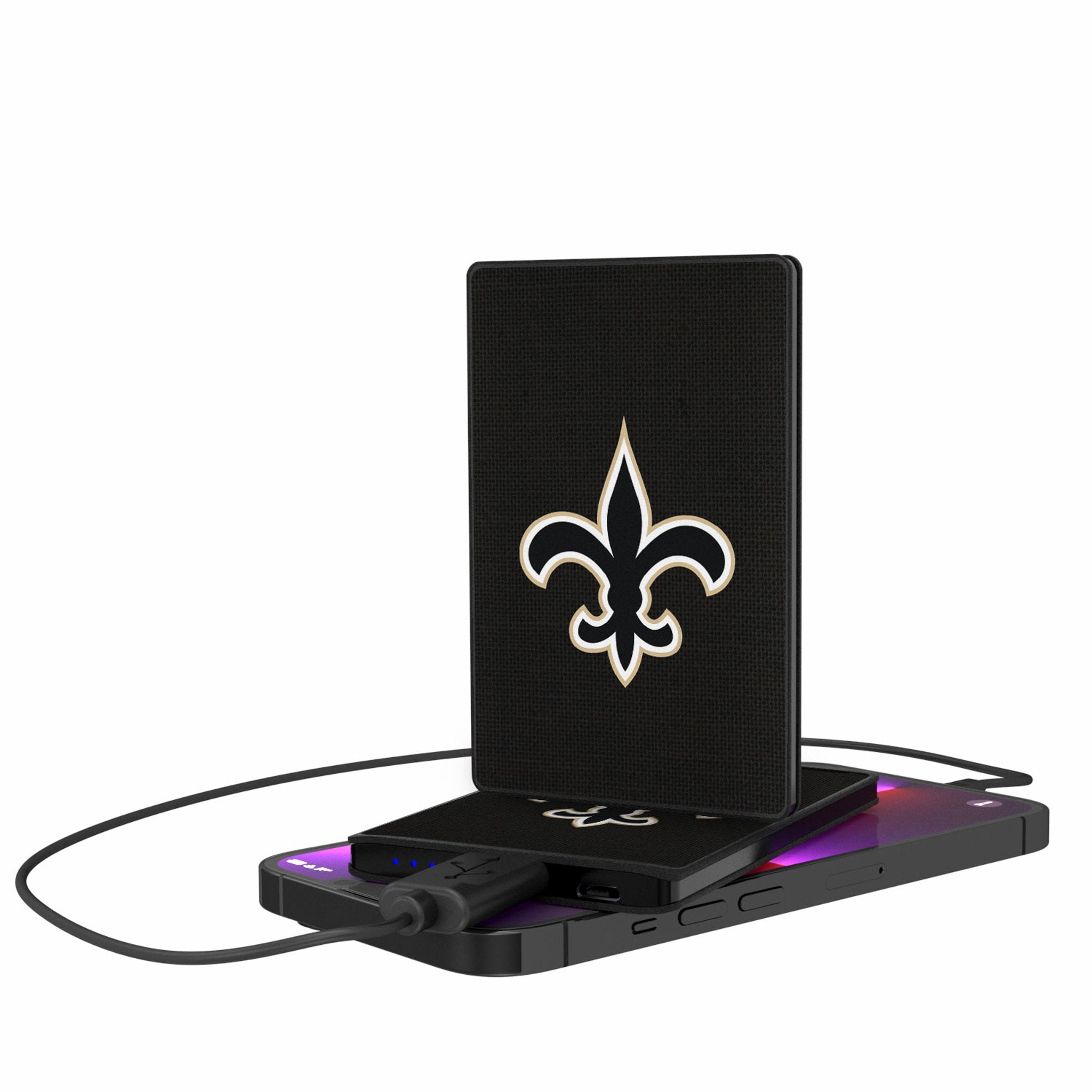 New Orleans Saints Solid 2500mAh Credit Card Powerbank - Sports Gifts, Sports Memorabilia, Sports Collectibles, Fan Shop