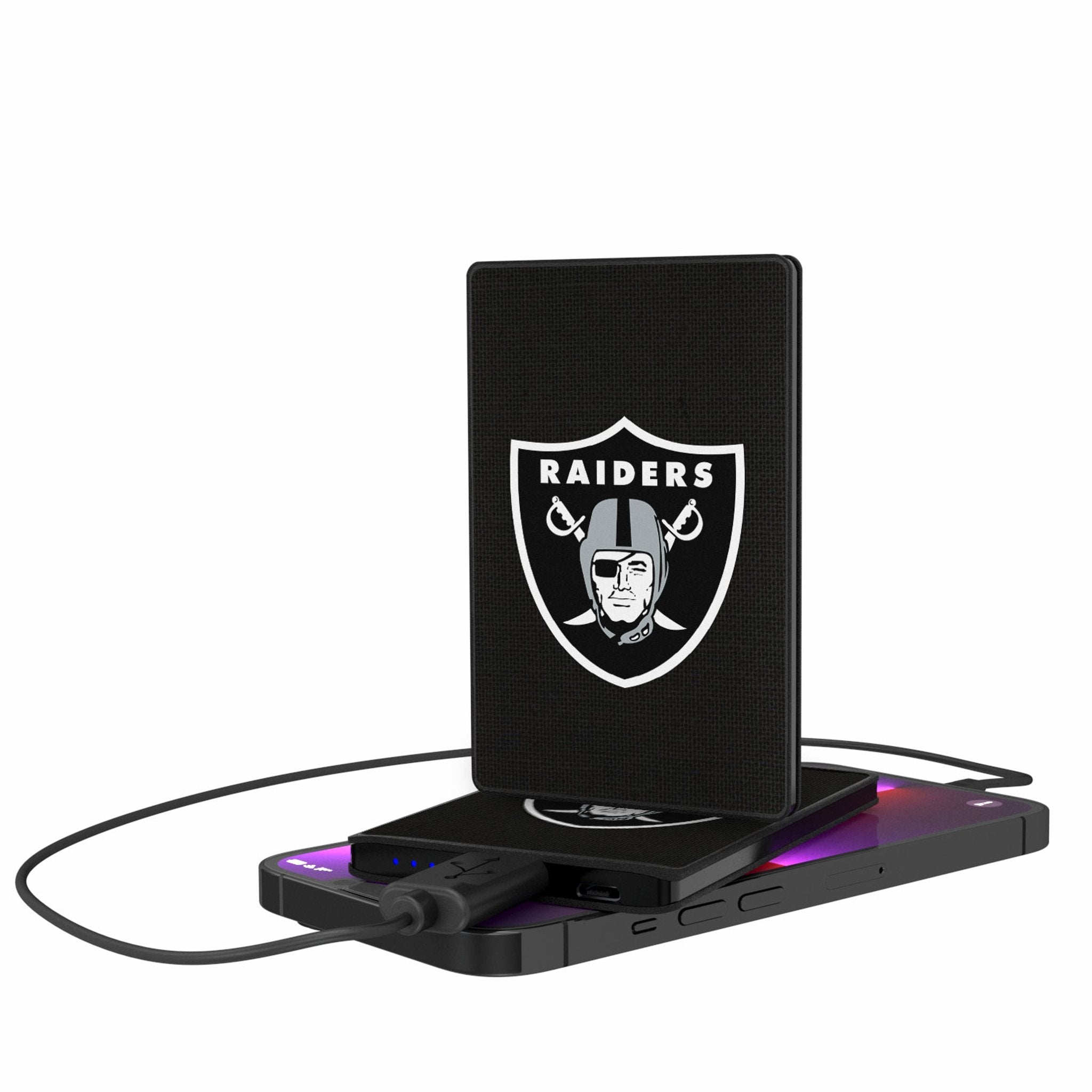Las Vegas Raiders Solid 2500mAh Credit Card Powerbank - Sports Gifts, Sports Memorabilia, Sports Collectibles, Fan Shop