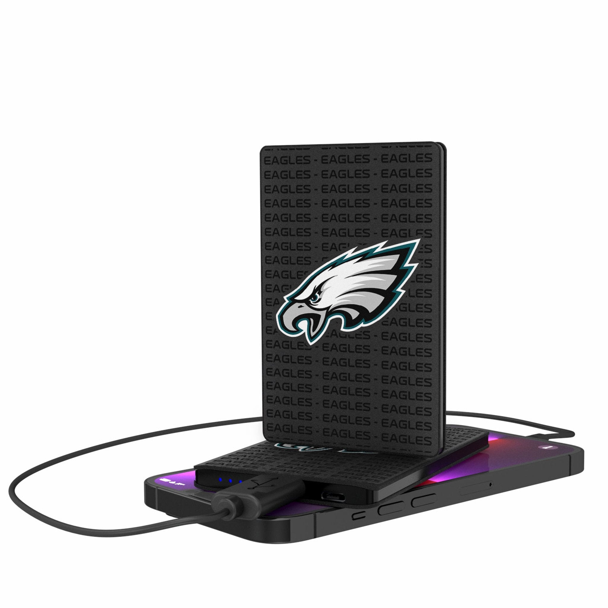 Philadelphia Eagles Text Backdrop 2500mAh Credit Card Powerbank - Sports Gifts, Sports Memorabilia, Sports Collectibles, Fan Shop