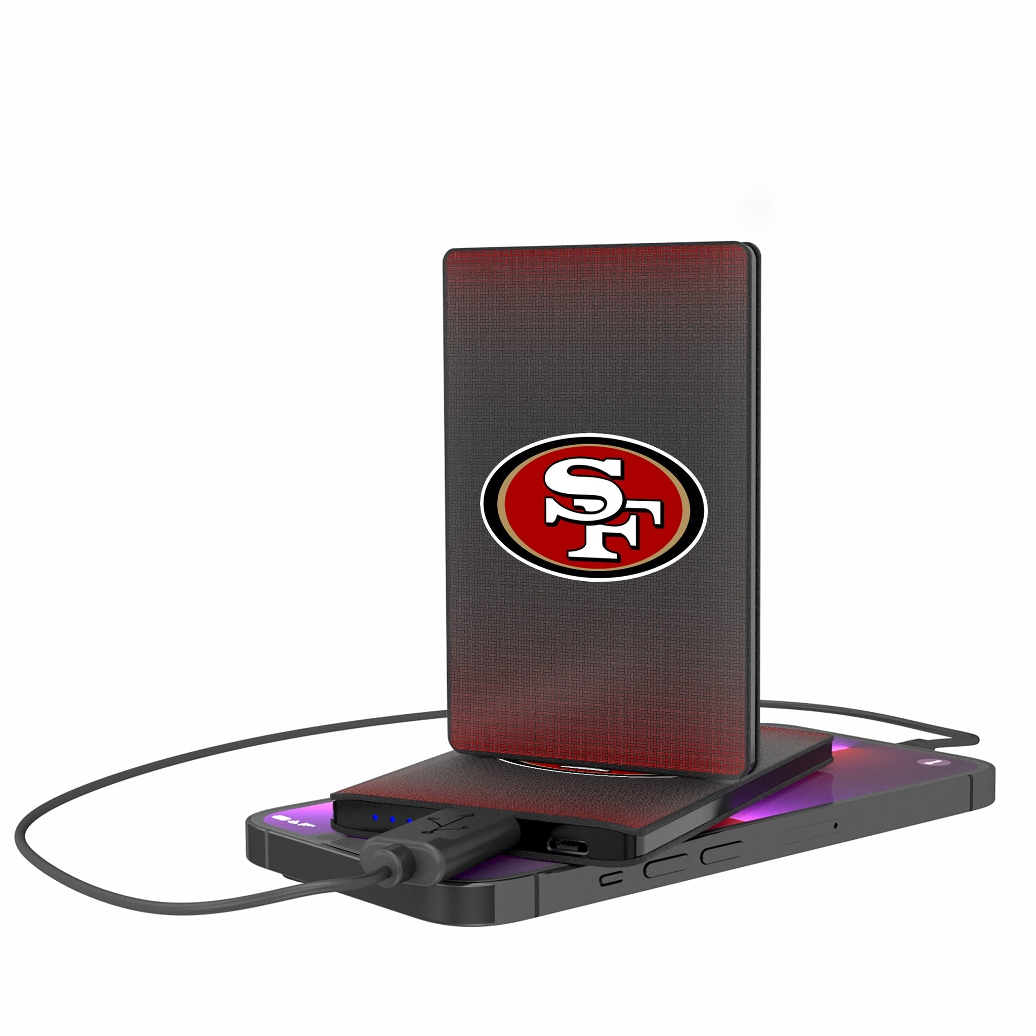 San Francisco 49ers Linen 2500mAh Credit Card Powerbank - Sports Gifts, Sports Memorabilia, Sports Collectibles, Fan Shop