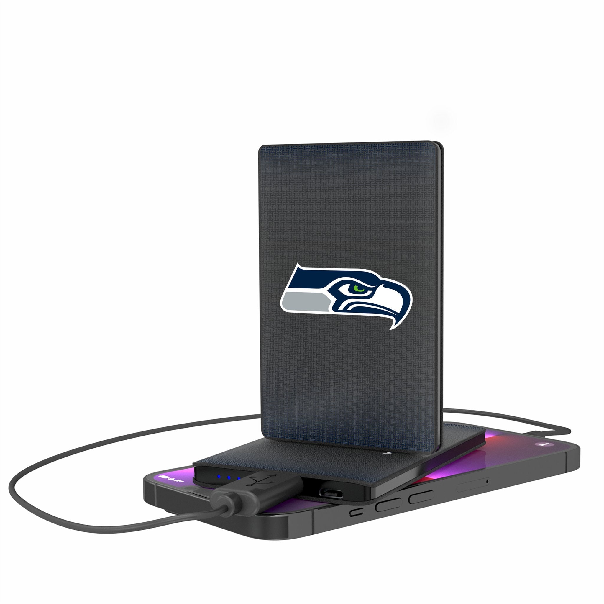 Seattle Seahawks Linen 2500mAh Credit Card Powerbank - Sports Gifts, Sports Memorabilia, Sports Collectibles, Fan Shop