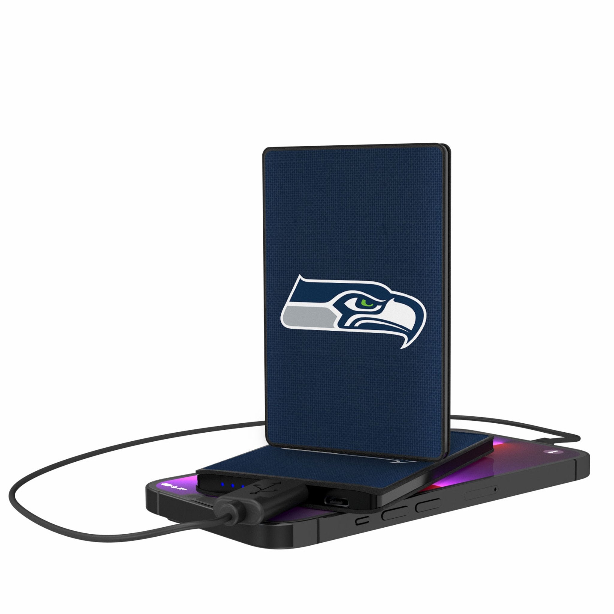 Seattle Seahawks Solid 2500mAh Credit Card Powerbank - Sports Gifts, Sports Memorabilia, Sports Collectibles, Fan Shop