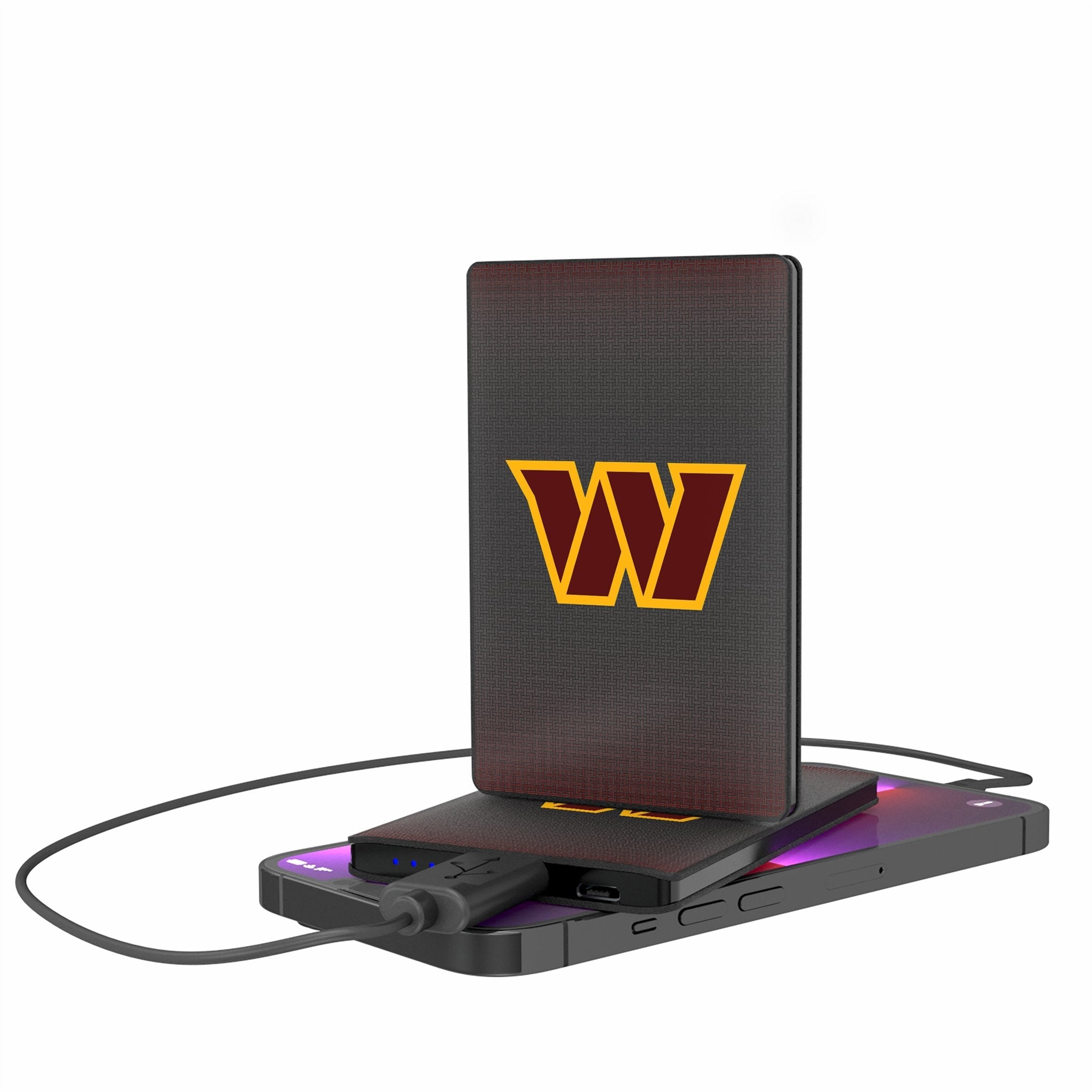 Washington Commanders Linen 2500mAh Credit Card Powerbank - Sports Gifts, Sports Memorabilia, Sports Collectibles, Fan Shop