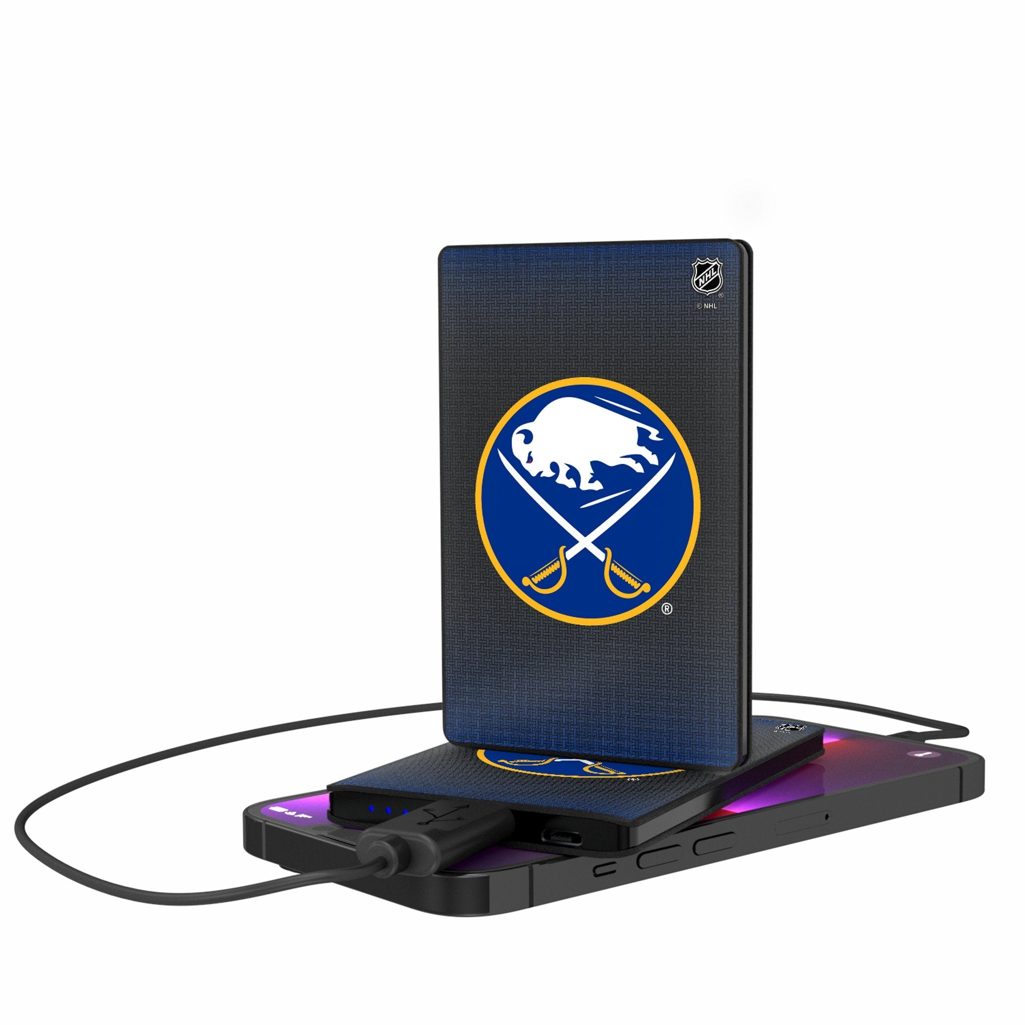Buffalo Sabres Linen 2500mAh Credit Card Powerbank - Sports Gifts, Sports Memorabilia, Sports Collectibles, Fan Shop
