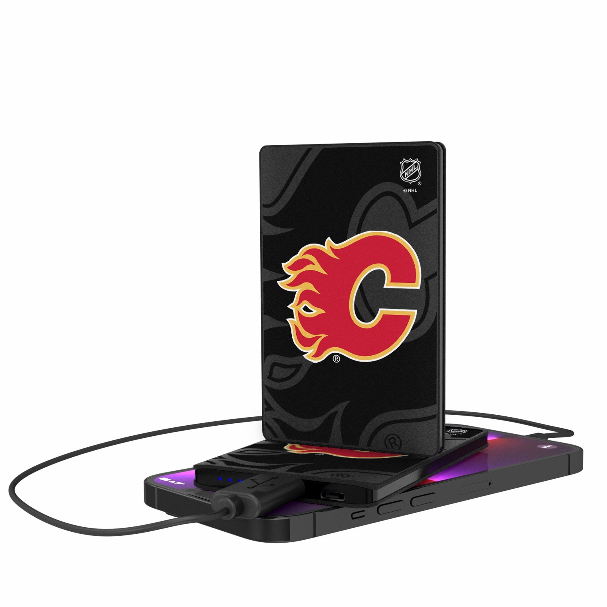 Calgary Flames Monocolor Tilt 2500mAh Credit Card Powerbank - Sports Gifts, Sports Memorabilia, Sports Collectibles, Fan Shop