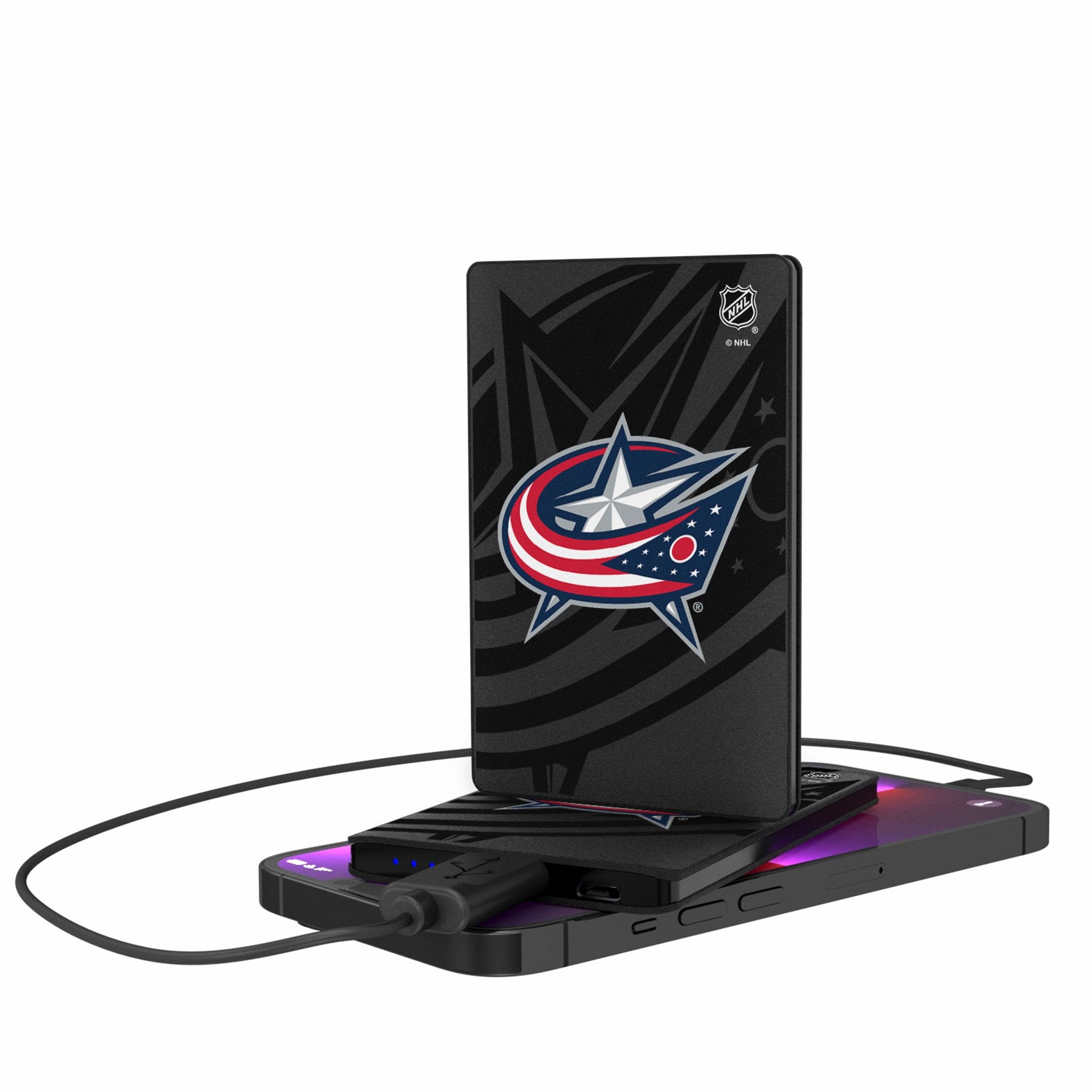 Columbus Blue Jackets Monocolor Tilt 2500mAh Credit Card Powerbank - Sports Gifts, Sports Memorabilia, Sports Collectibles, Fan Shop