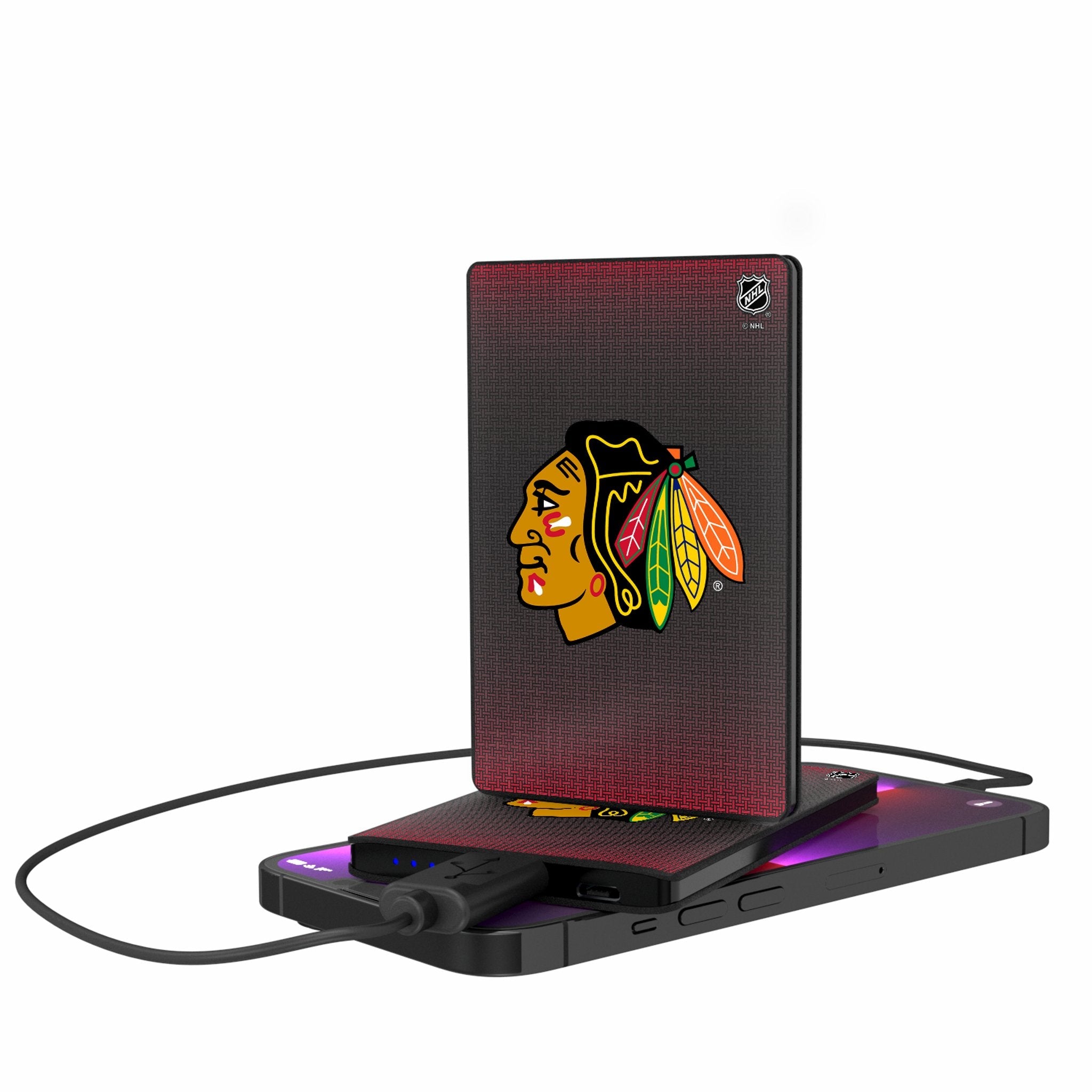 Chicago Blackhawks Linen 2500mAh Credit Card Powerbank - Sports Gifts, Sports Memorabilia, Sports Collectibles, Fan Shop