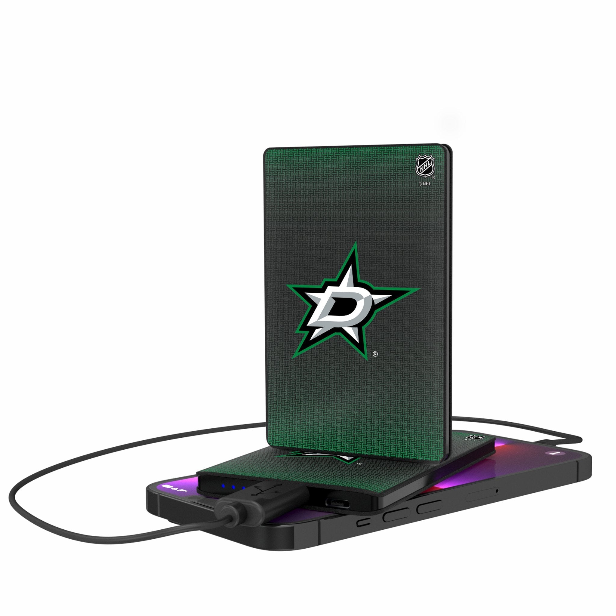 Dallas Stars Linen 2500mAh Credit Card Powerbank - Sports Gifts, Sports Memorabilia, Sports Collectibles, Fan Shop