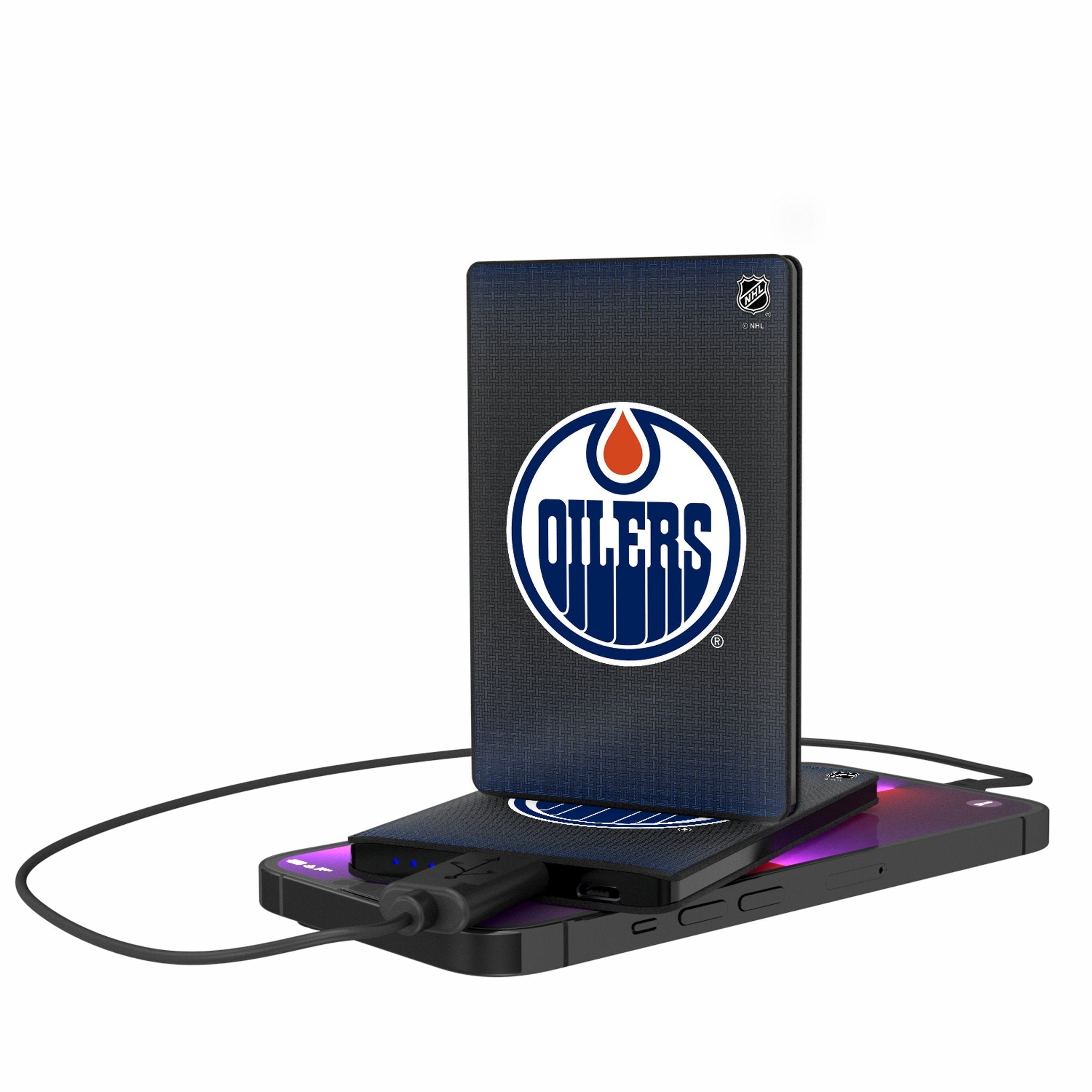 Edmonton Oilers Linen 2500mAh Credit Card Powerbank - Sports Gifts, Sports Memorabilia, Sports Collectibles, Fan Shop