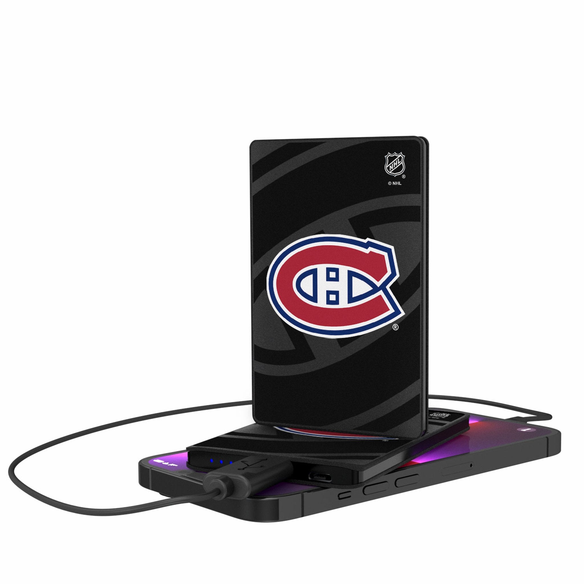 Montreal Canadiens Monocolor Tilt 2500mAh Credit Card Powerbank - Sports Gifts, Sports Memorabilia, Sports Collectibles, Fan Shop