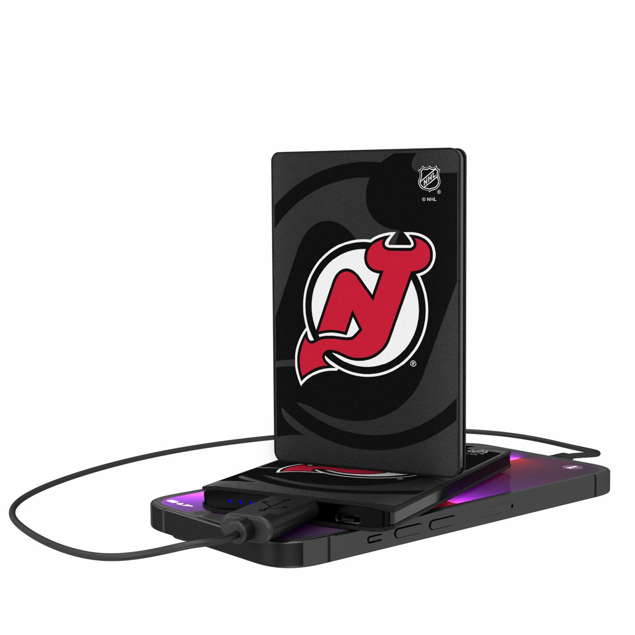 New Jersey Devils Monocolor Tilt 2500mAh Credit Card Powerbank - Sports Gifts, Sports Memorabilia, Sports Collectibles, Fan Shop