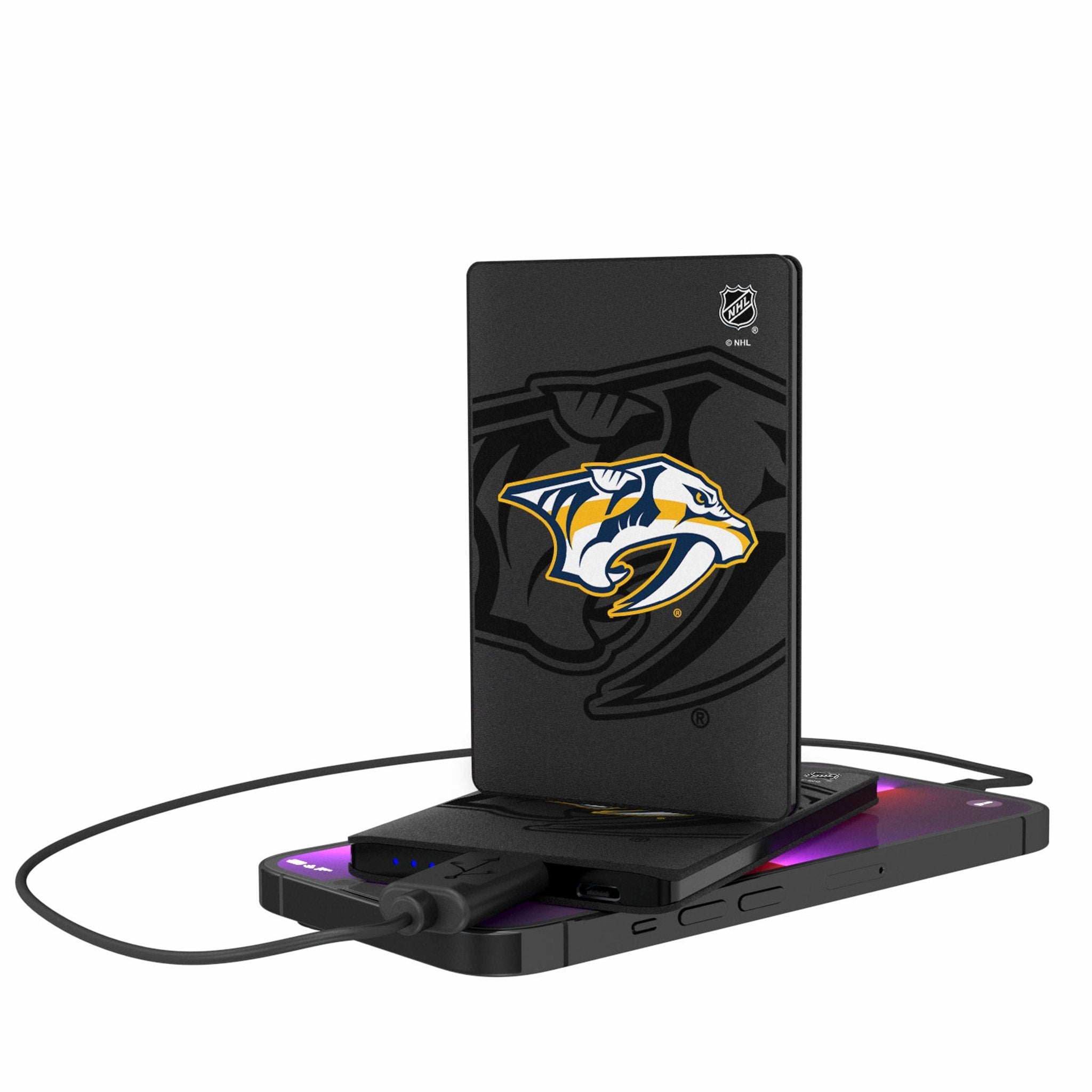 Nashville Predators Monocolor Tilt 2500mAh Credit Card Powerbank - Sports Gifts, Sports Memorabilia, Sports Collectibles, Fan Shop