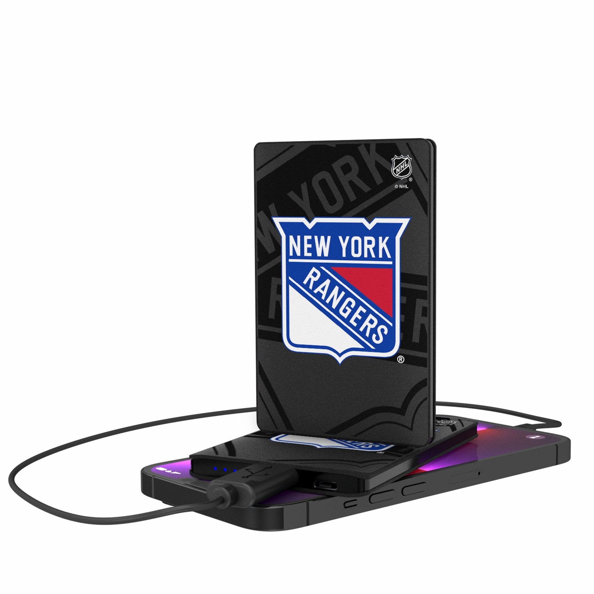 New York Rangers Monocolor Tilt 2500mAh Credit Card Powerbank - Sports Gifts, Sports Memorabilia, Sports Collectibles, Fan Shop