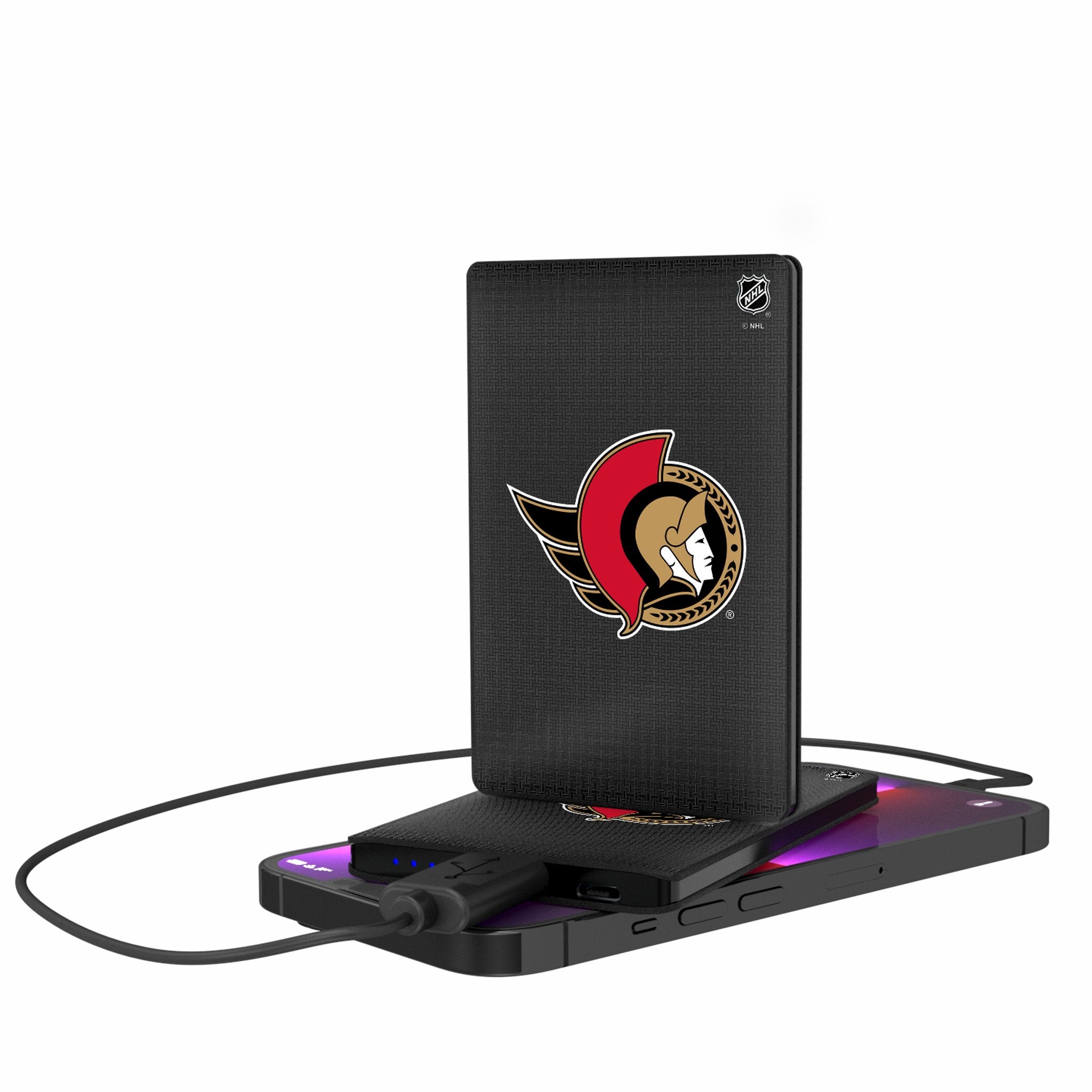 Ottawa Senators Linen 2500mAh Credit Card Powerbank - Sports Gifts, Sports Memorabilia, Sports Collectibles, Fan Shop