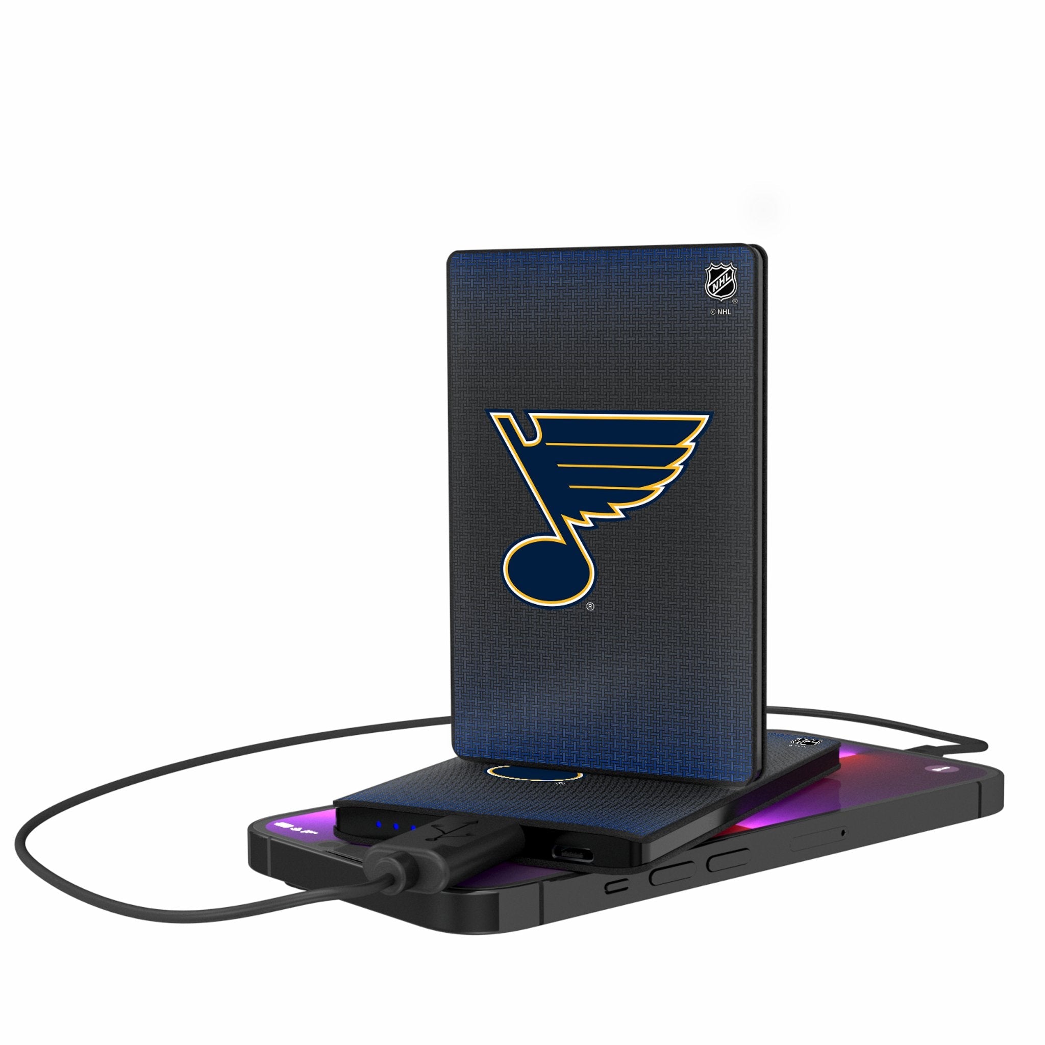 St. Louis Blues Linen 2500mAh Credit Card Powerbank - Sports Gifts, Sports Memorabilia, Sports Collectibles, Fan Shop