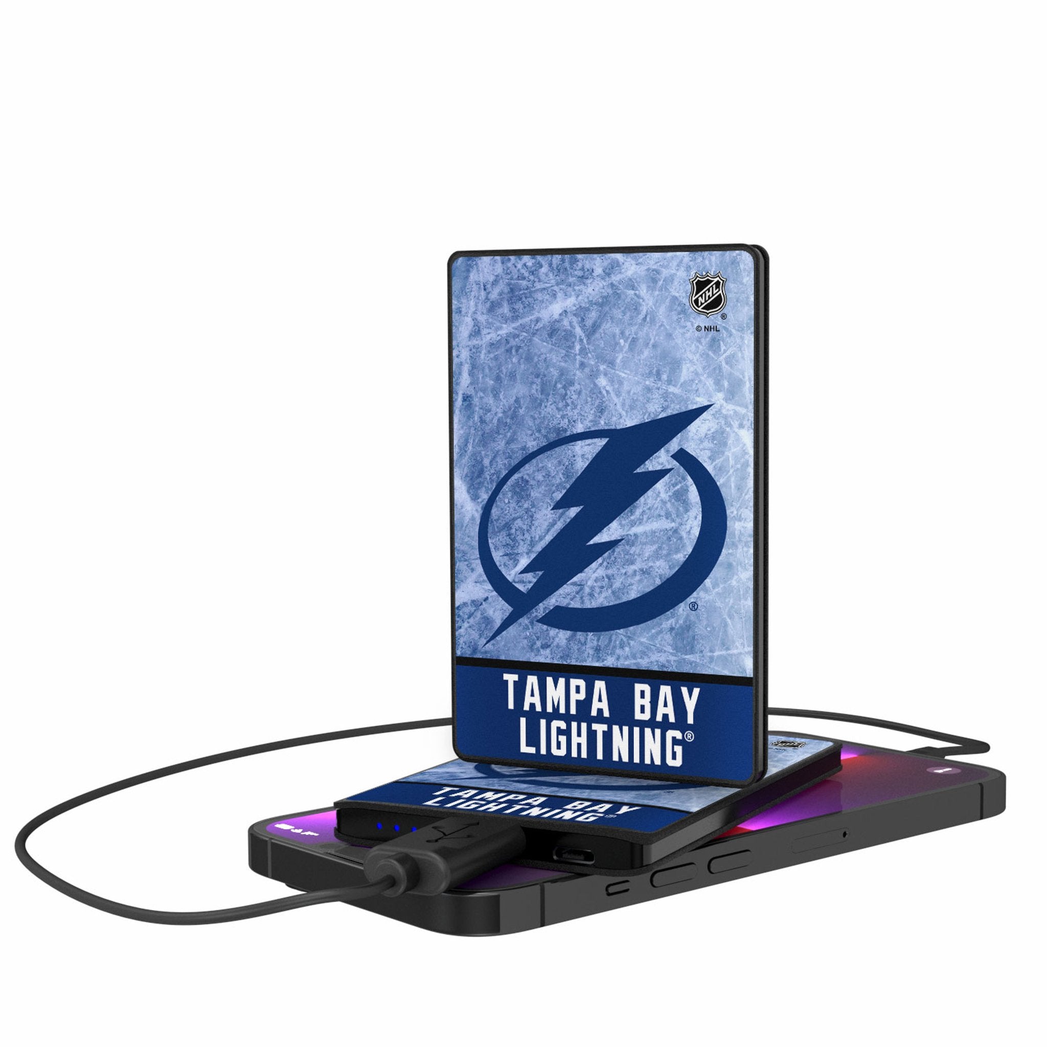 Tampa Bay Lightning Ice Wordmark 2500mAh Credit Card Powerbank - Sports Gifts, Sports Memorabilia, Sports Collectibles, Fan Shop