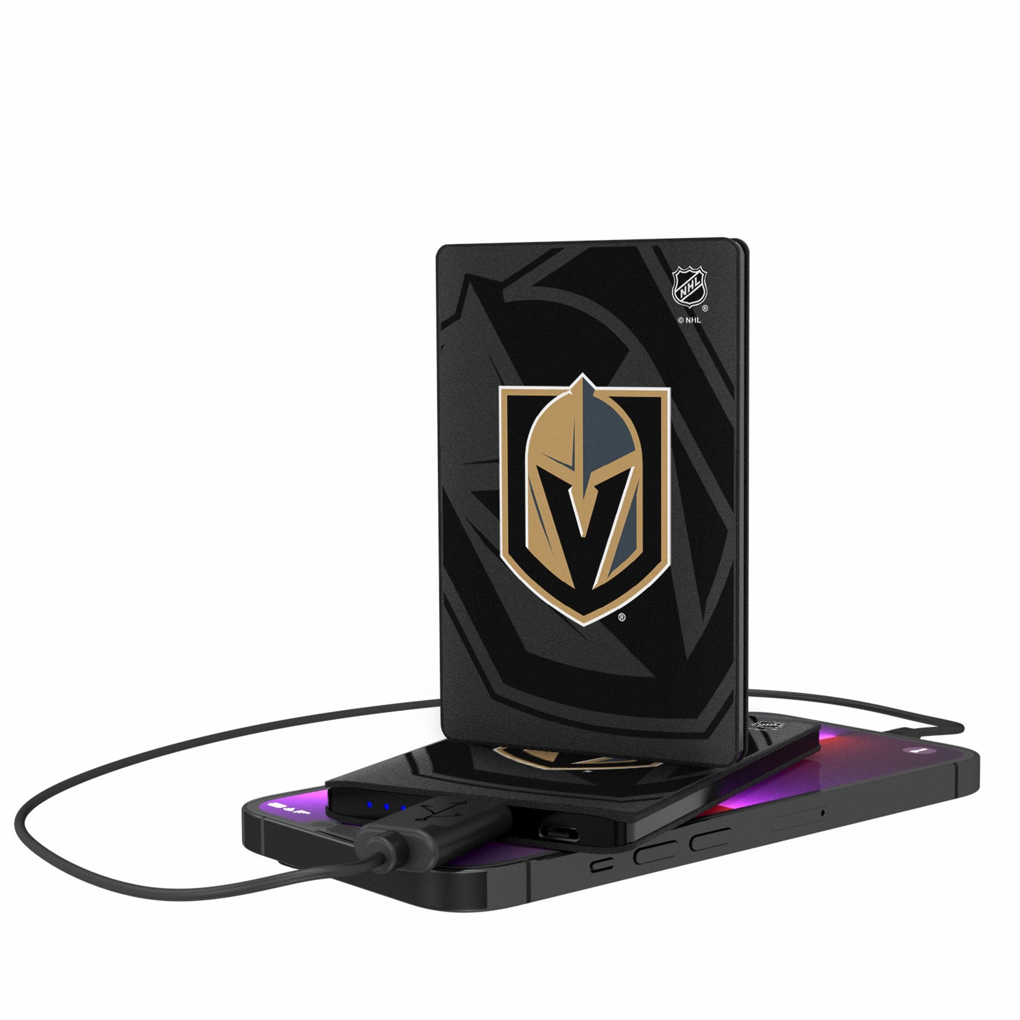 Vegas Golden Knights Monocolor Tilt 2500mAh Credit Card Powerbank - Sports Gifts, Sports Memorabilia, Sports Collectibles, Fan Shop