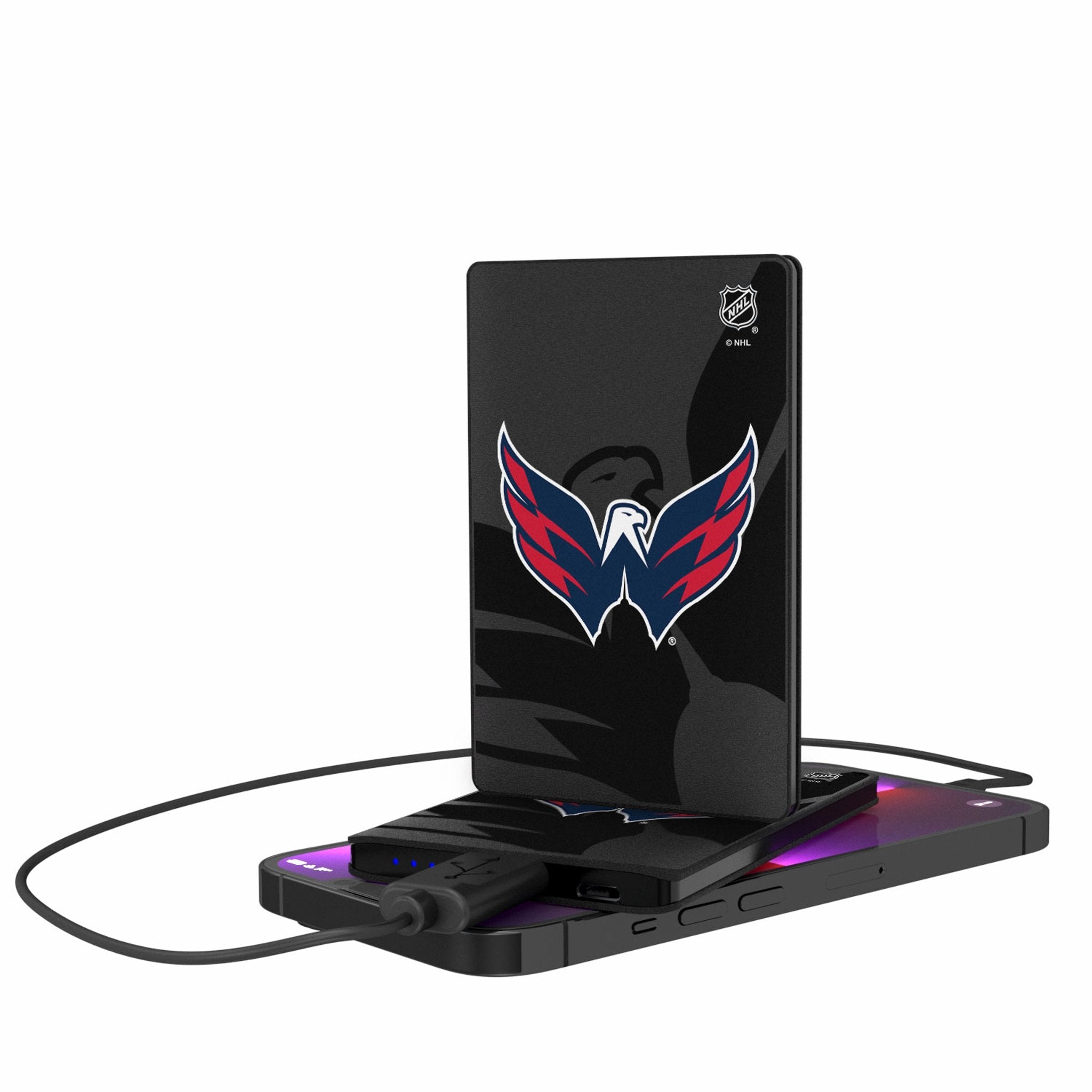 Washington Capitals Monocolor Tilt 2500mAh Credit Card Powerbank - Sports Gifts, Sports Memorabilia, Sports Collectibles, Fan Shop