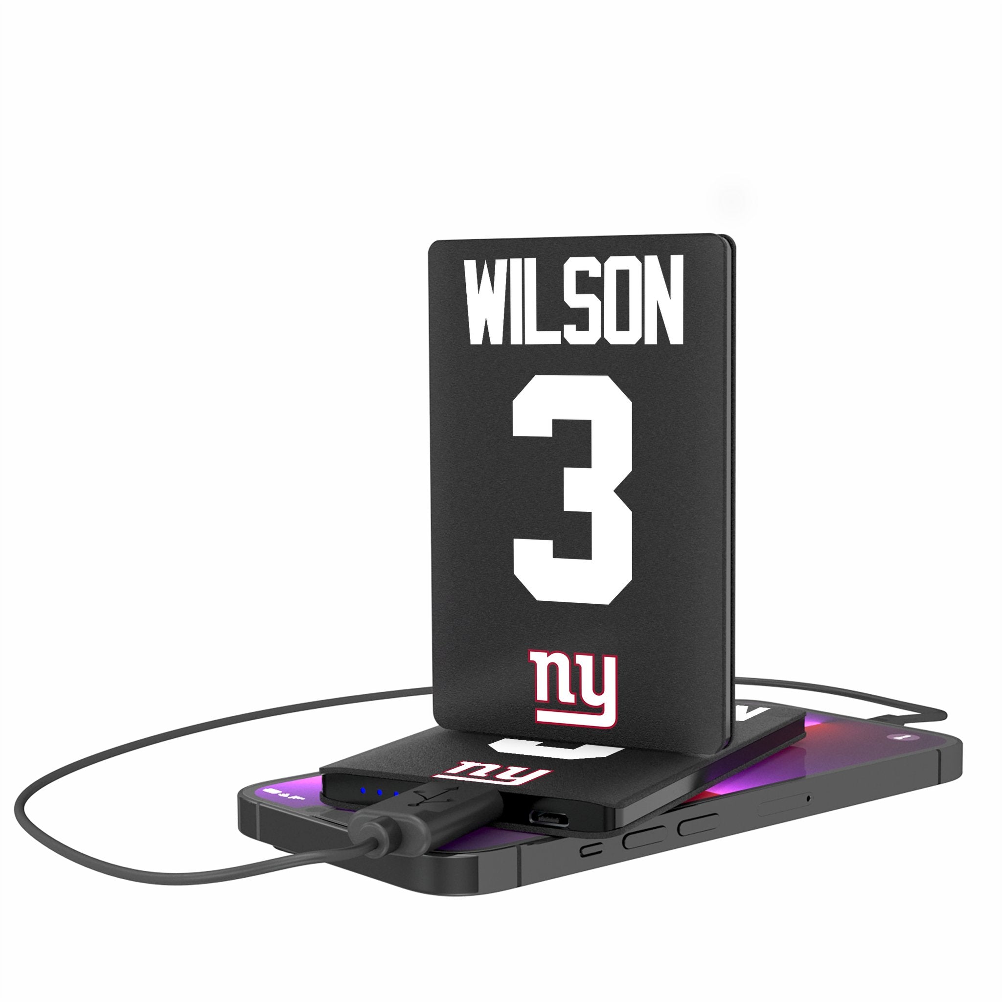 Russell Wilson New York Giants 3 Game Tactic 2500mAh Credit Card Powerbank - Sports Gifts, Sports Memorabilia, Sports Collectibles, Fan Shop