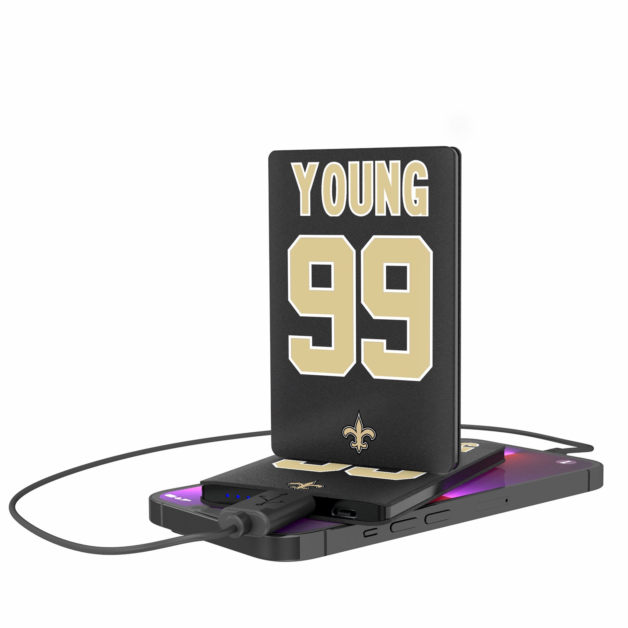 Chase Young New Orleans Saints 99 Ready 2500mAh Credit Card Powerbank - Sports Gifts, Sports Memorabilia, Sports Collectibles, Fan Shop