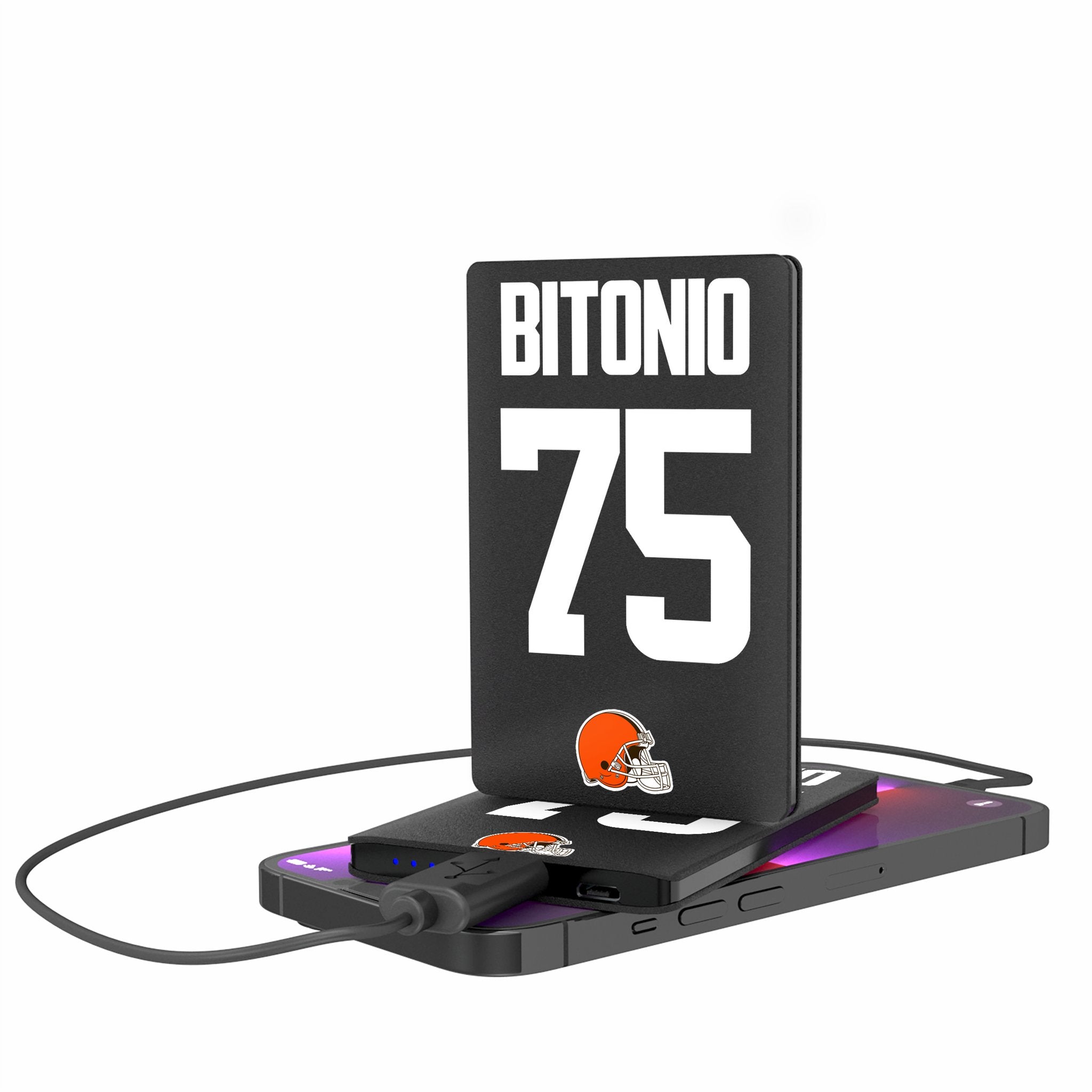 Joel Bitonio Cleveland Browns 75 Ready 2500mAh Credit Card Powerbank - Sports Gifts, Sports Memorabilia, Sports Collectibles, Fan Shop