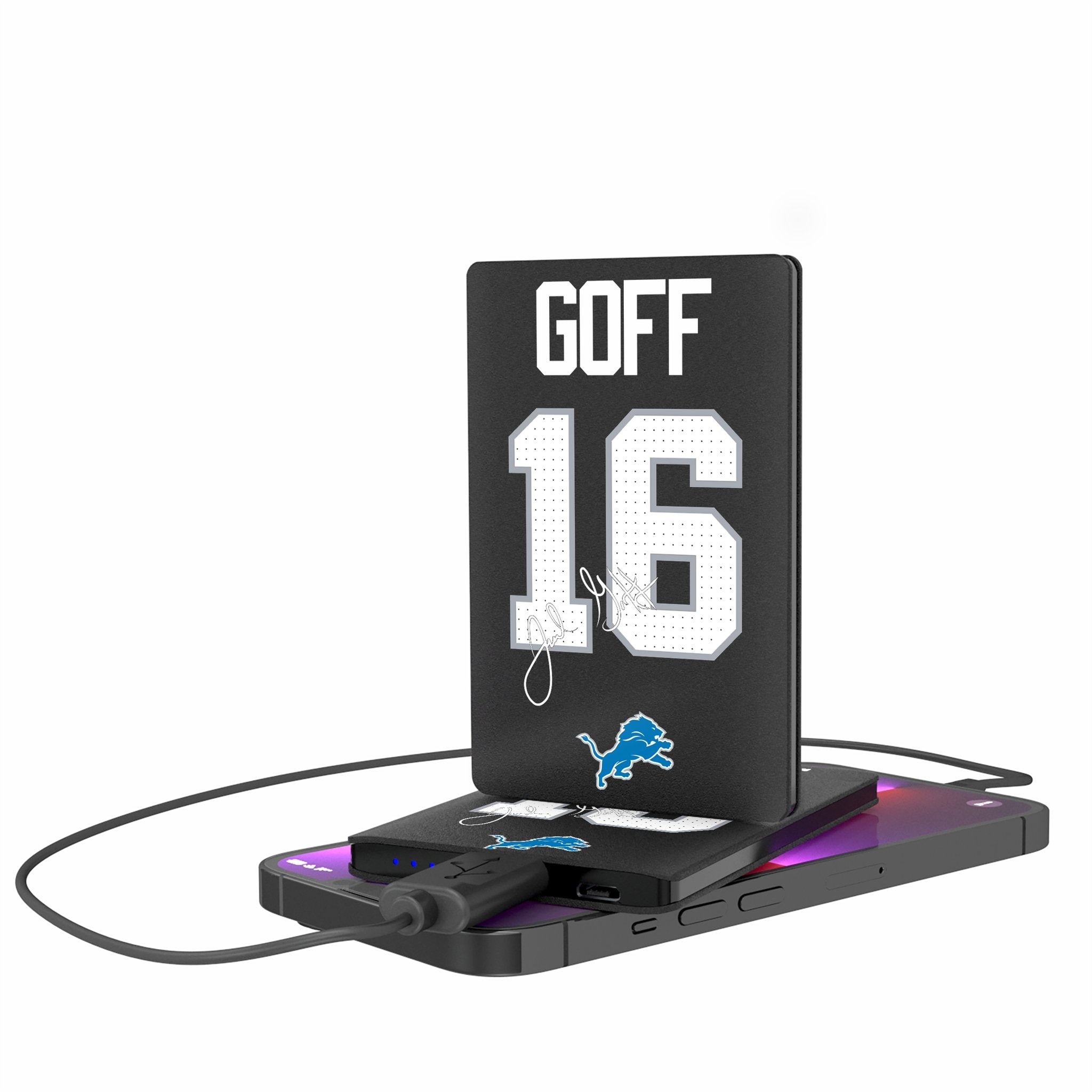 Jared Goff Detroit Lions 16 Ready 2500mAh Credit Card Powerbank - Sports Gifts, Sports Memorabilia, Sports Collectibles, Fan Shop