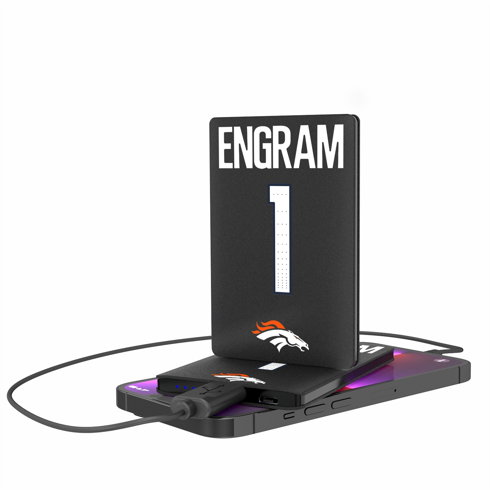 Evan Engram Denver Broncos 1 Game Tactic 2500mAh Credit Card Powerbank - Sports Gifts, Sports Memorabilia, Sports Collectibles, Fan Shop