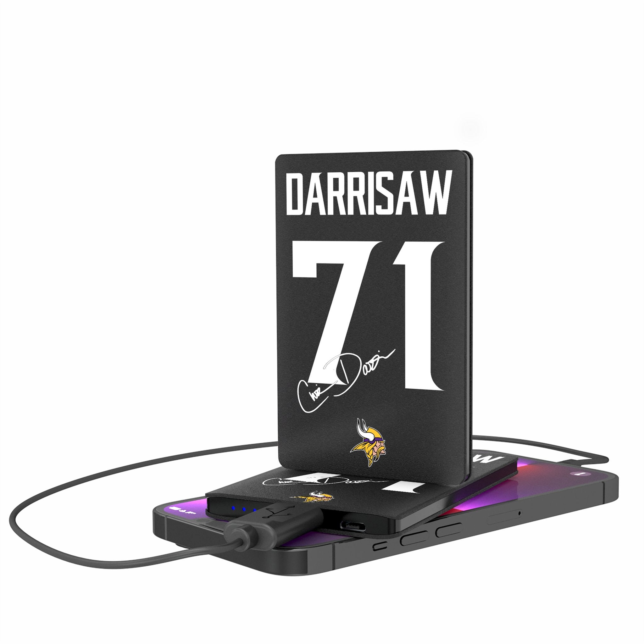 Christian Darrisaw Minnesota Vikings 71 Ready 2500mAh Credit Card Powerbank - Sports Gifts, Sports Memorabilia, Sports Collectibles, Fan Shop
