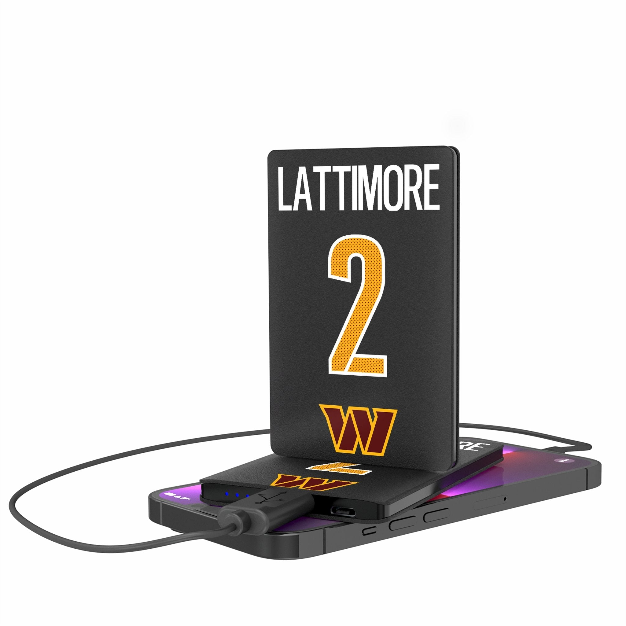 Marshon Lattimore Washington Commanders 2 Game Tactic 2500mAh Credit Card Powerbank - Sports Gifts, Sports Memorabilia, Sports Collectibles, Fan Shop
