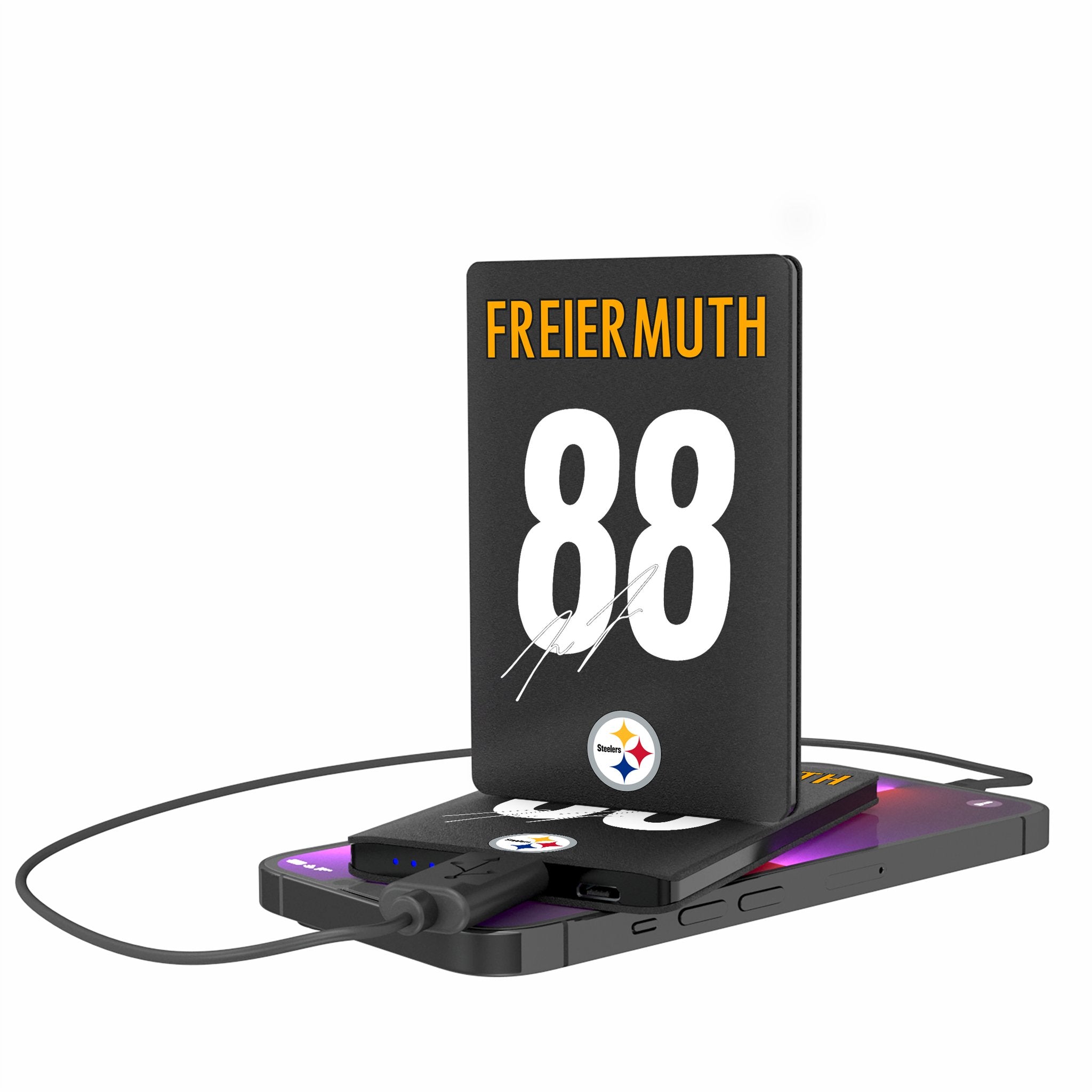 Pat Freiermuth Pittsburgh Steelers 88 Ready 2500mAh Credit Card Powerbank - Sports Gifts, Sports Memorabilia, Sports Collectibles, Fan Shop