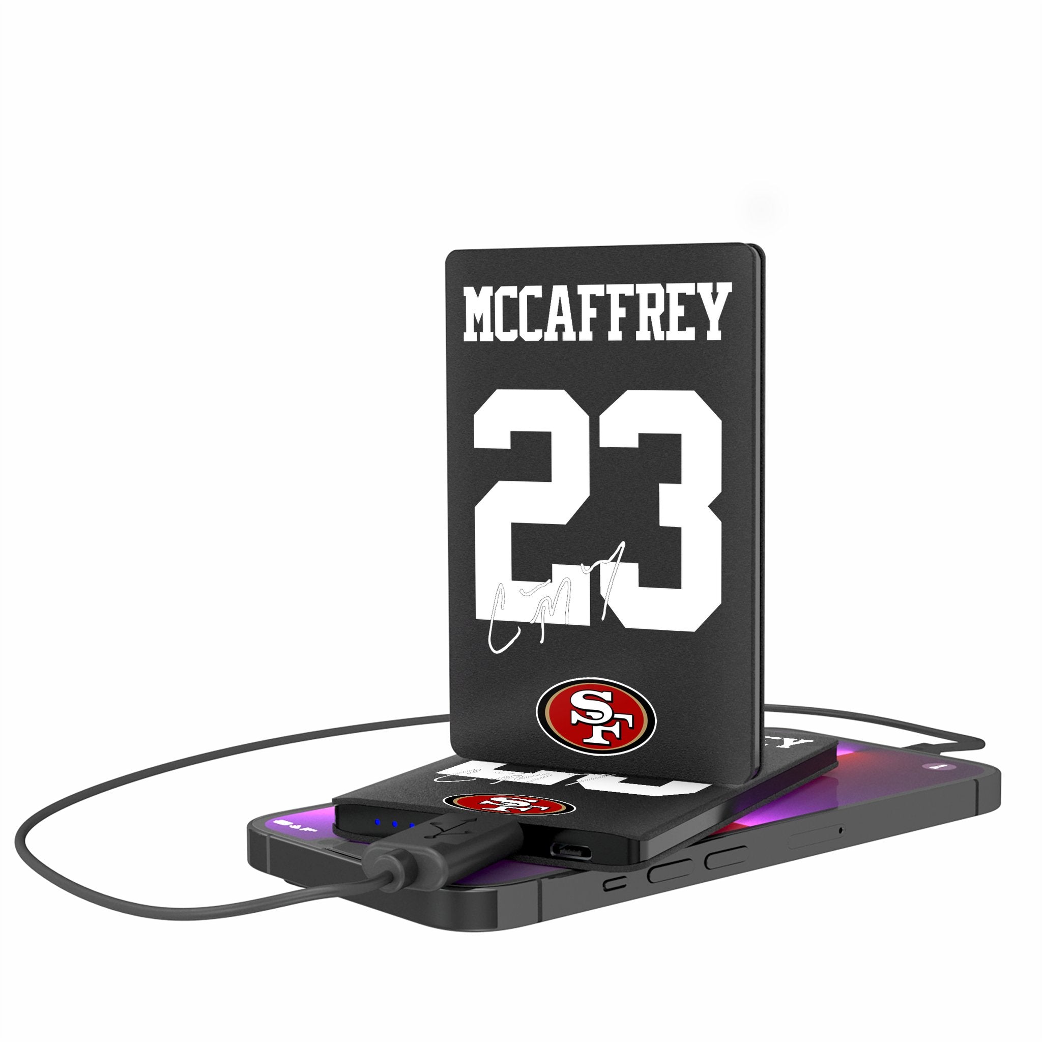 Christian McCaffrey San Francisco 49ers 23 Ready 2500mAh Credit Card Powerbank - Sports Gifts, Sports Memorabilia, Sports Collectibles, Fan Shop