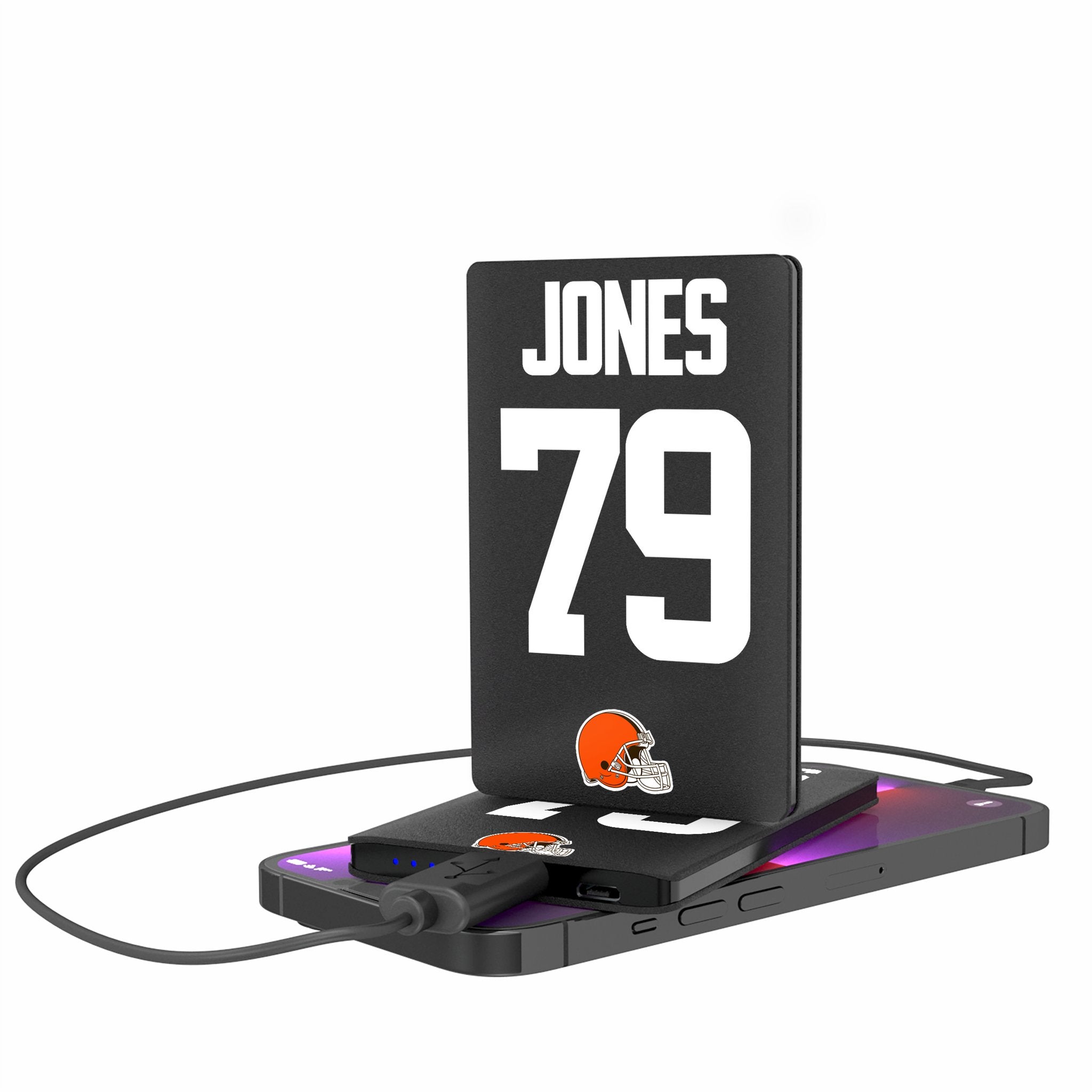 Dawand Jones Cleveland Browns 79 Ready 2500mAh Credit Card Powerbank - Sports Gifts, Sports Memorabilia, Sports Collectibles, Fan Shop