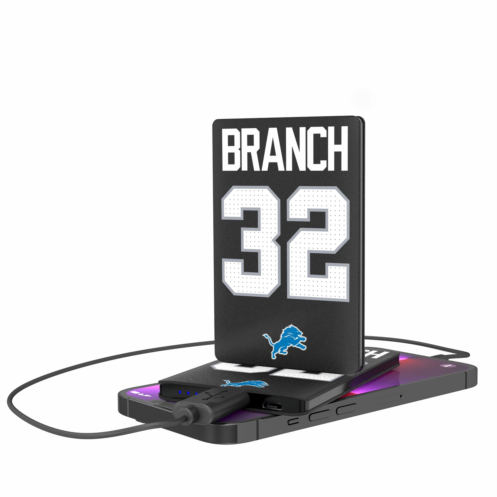 Brian Branch Detroit Lions 32 Ready 2500mAh Credit Card Powerbank - Sports Gifts, Sports Memorabilia, Sports Collectibles, Fan Shop
