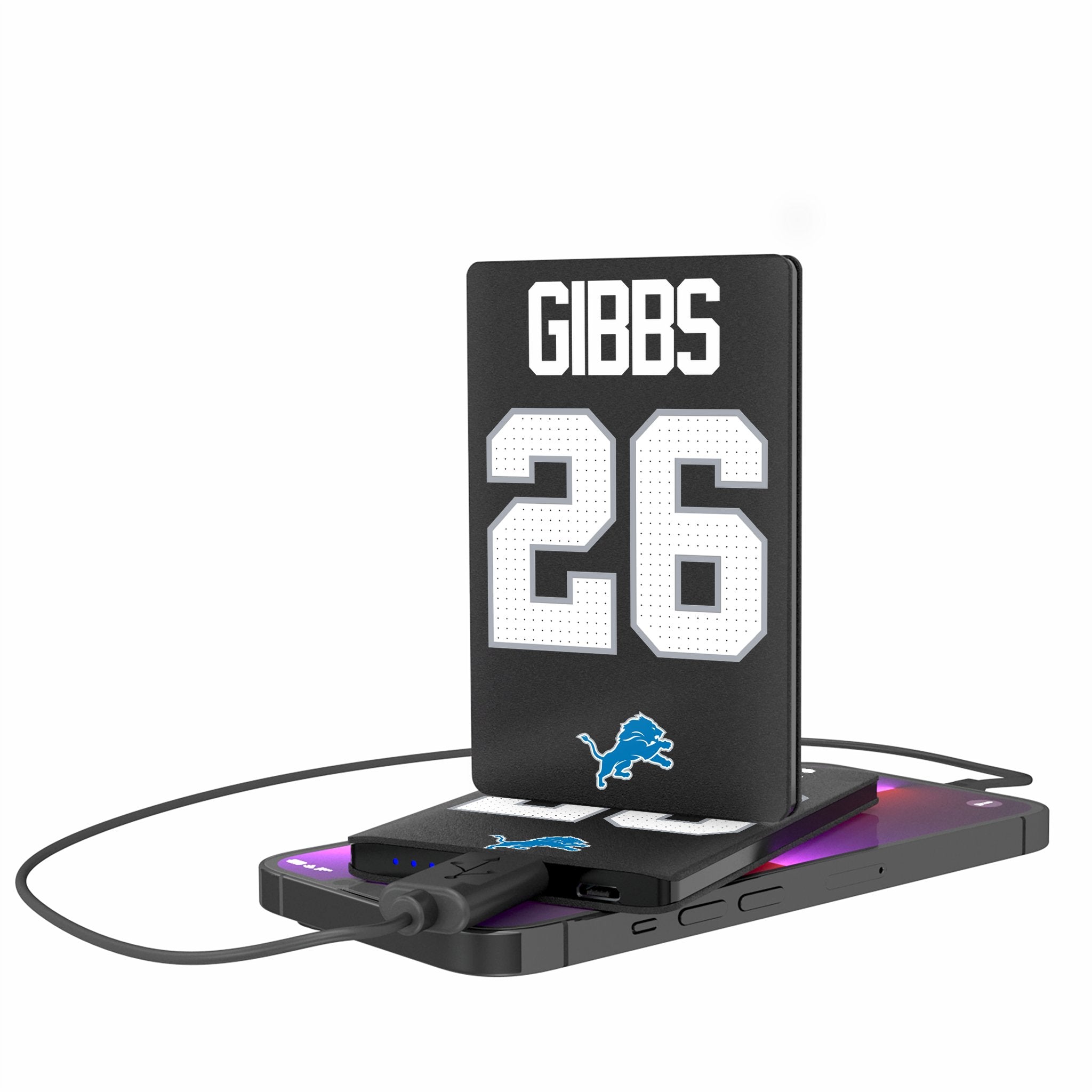 Jahmyr Gibbs Detroit Lions 26 Game Tactic 2500mAh Credit Card Powerbank - Sports Gifts, Sports Memorabilia, Sports Collectibles, Fan Shop