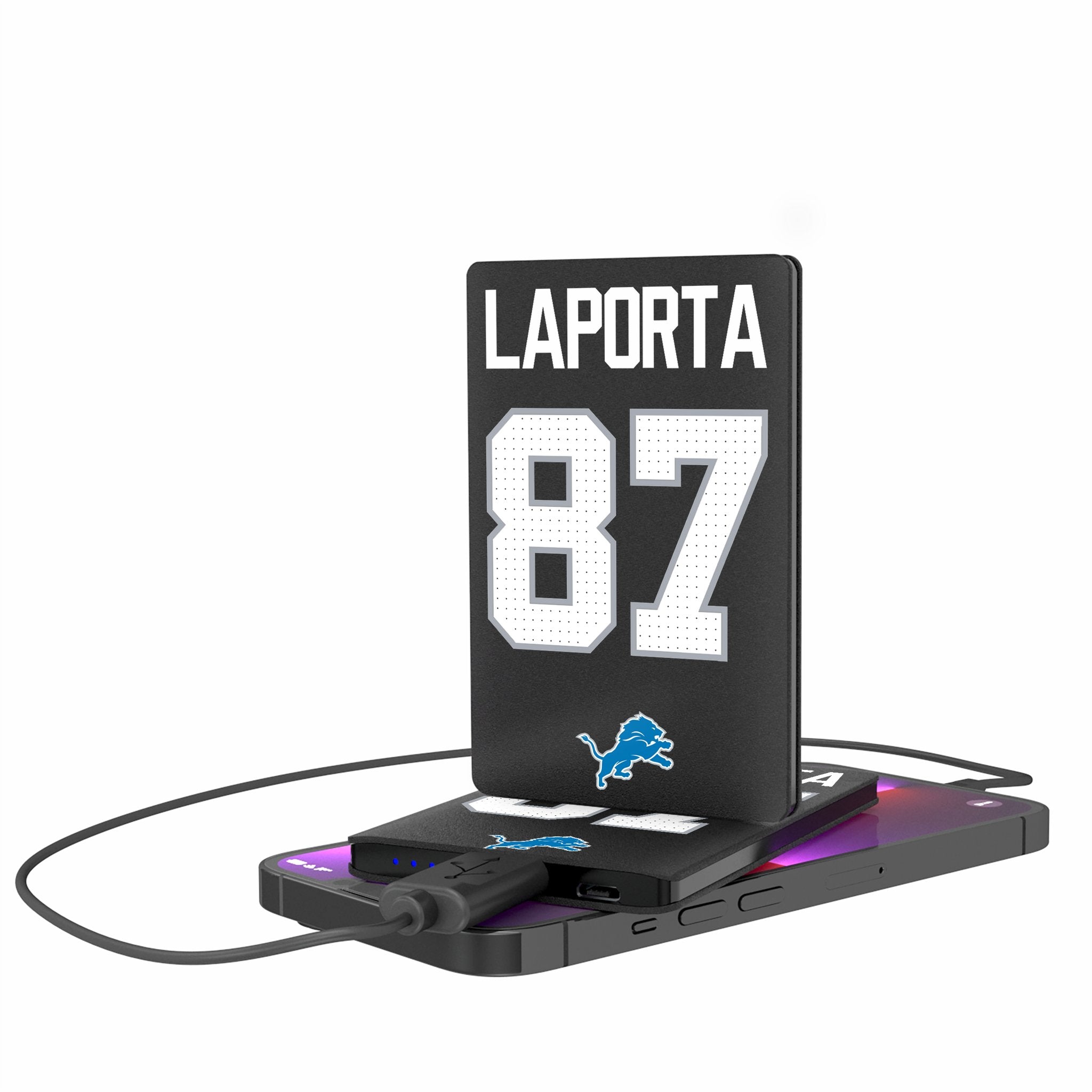 Sam LaPorta Detroit Lions 87 Ready 2500mAh Credit Card Powerbank - Sports Gifts, Sports Memorabilia, Sports Collectibles, Fan Shop