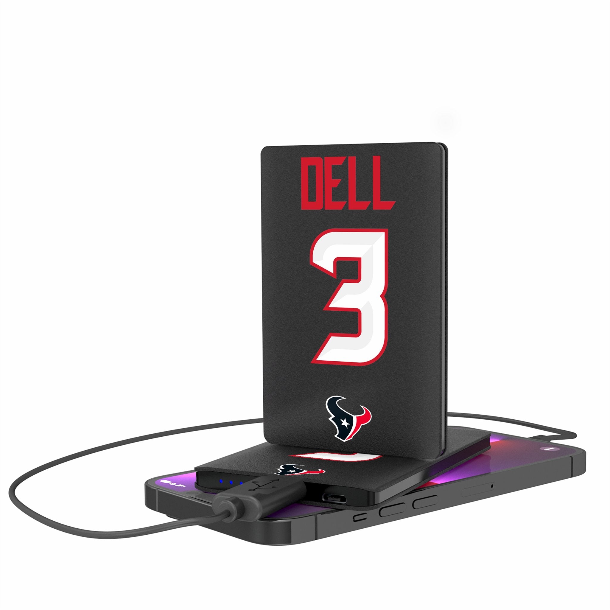 Tank Dell Houston Texans 3 Ready 2500mAh Credit Card Powerbank - Sports Gifts, Sports Memorabilia, Sports Collectibles, Fan Shop
