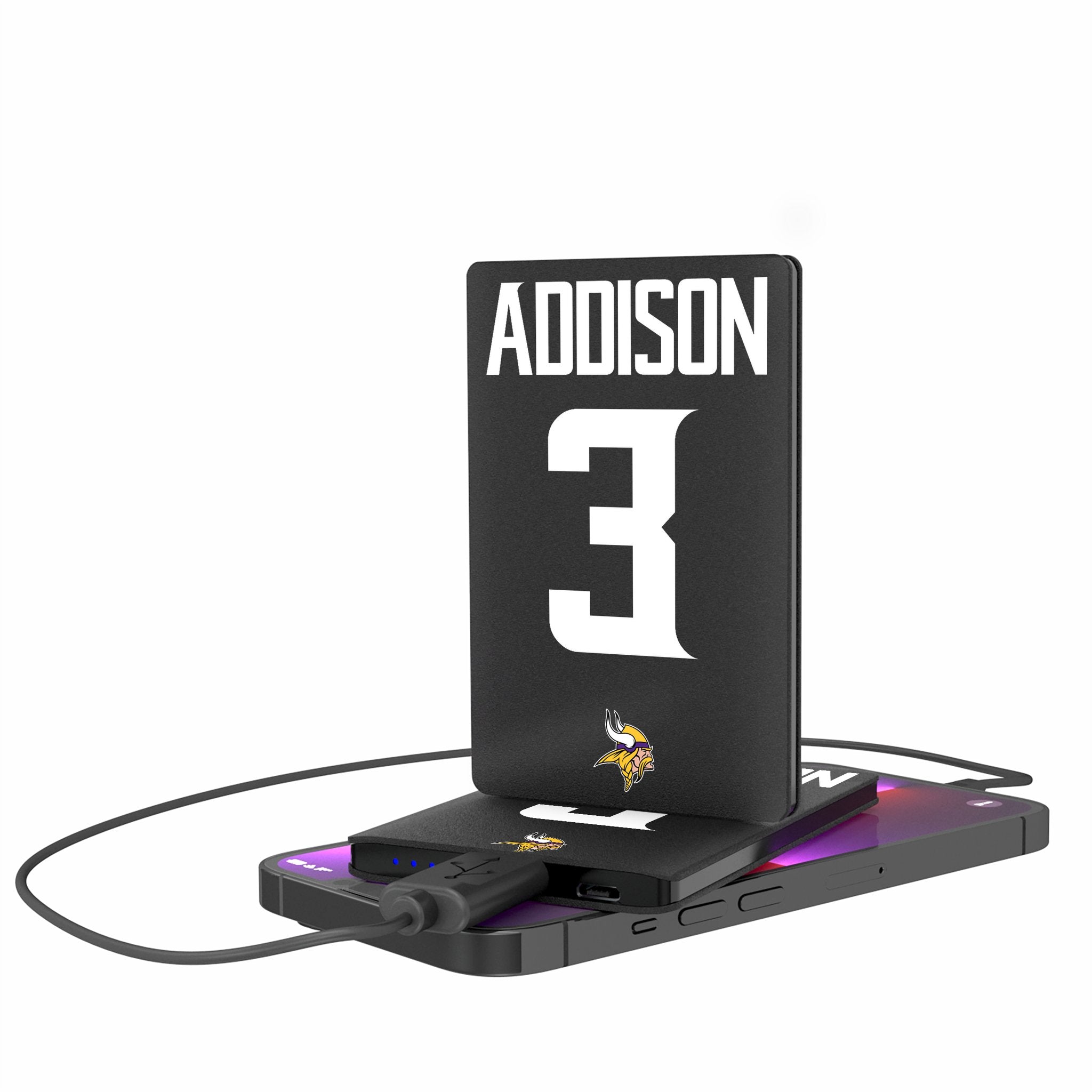 Jordan Addison Minnesota Vikings 3 Ready 2500mAh Credit Card Powerbank - Sports Gifts, Sports Memorabilia, Sports Collectibles, Fan Shop