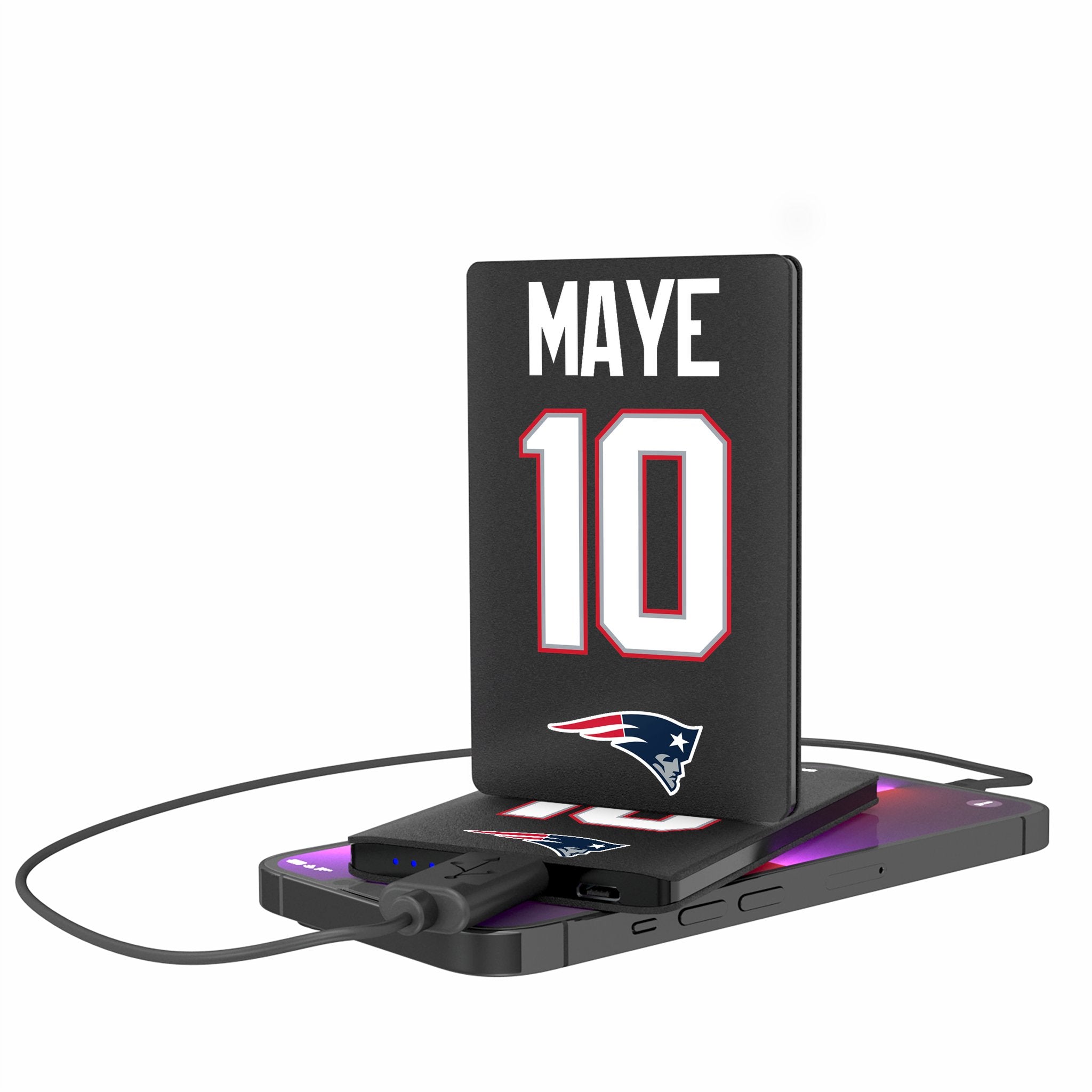 Drake Maye New England Patriots 10 Ready 2500mAh Credit Card Powerbank - Sports Gifts, Sports Memorabilia, Sports Collectibles, Fan Shop