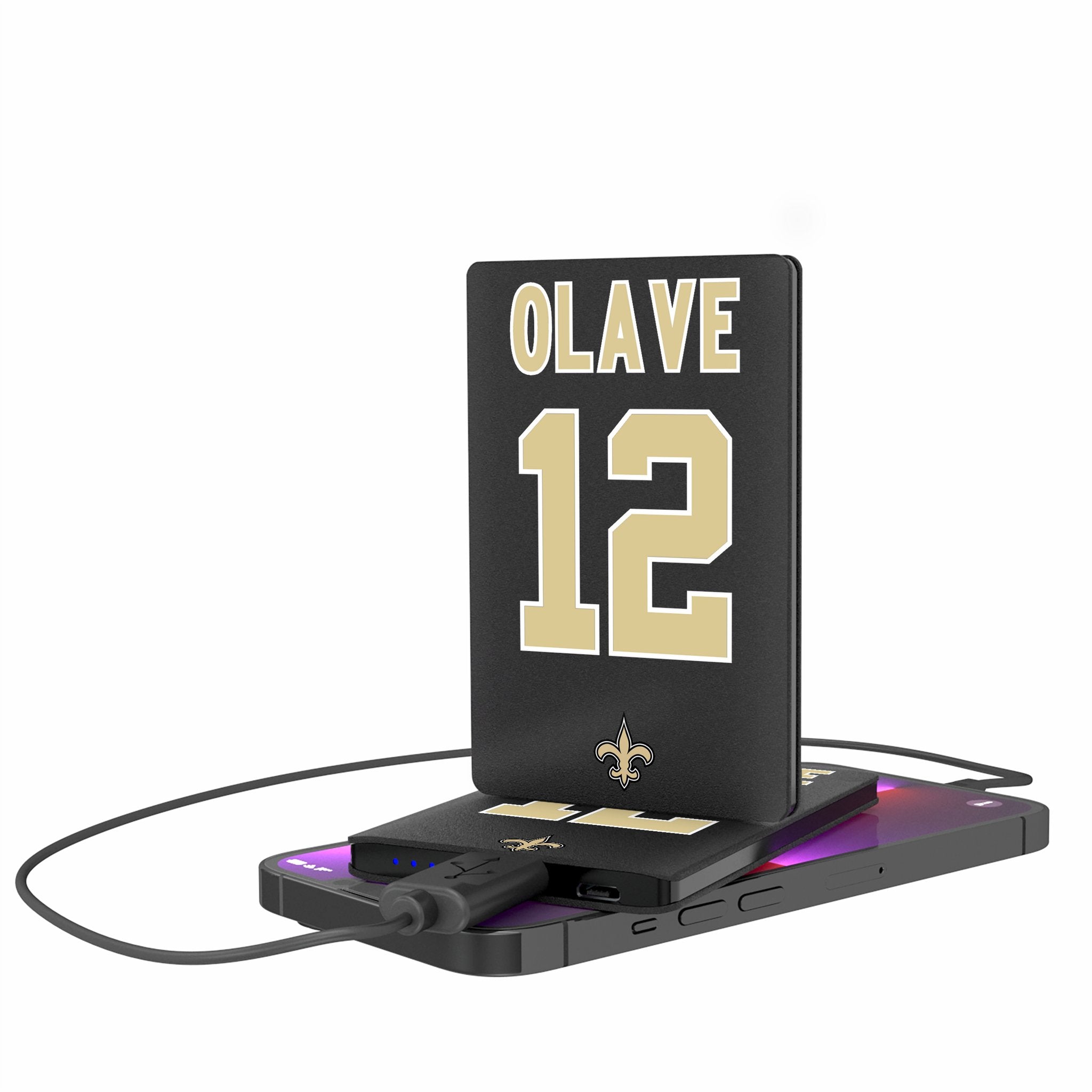 Chris Olave New Orleans Saints 12 Ready 2500mAh Credit Card Powerbank - Sports Gifts, Sports Memorabilia, Sports Collectibles, Fan Shop