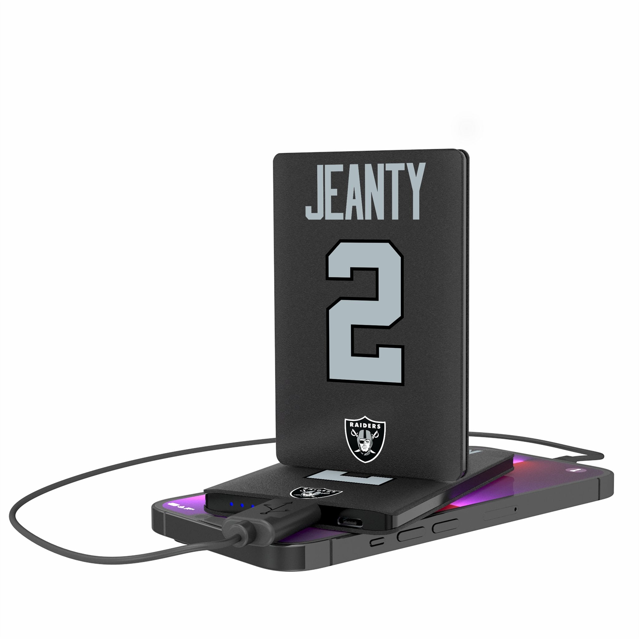 Ashton Jeanty Las Vegas Raiders 2 Game Tactic 2500mAh Credit Card Powerbank - Sports Gifts, Sports Memorabilia, Sports Collectibles, Fan Shop