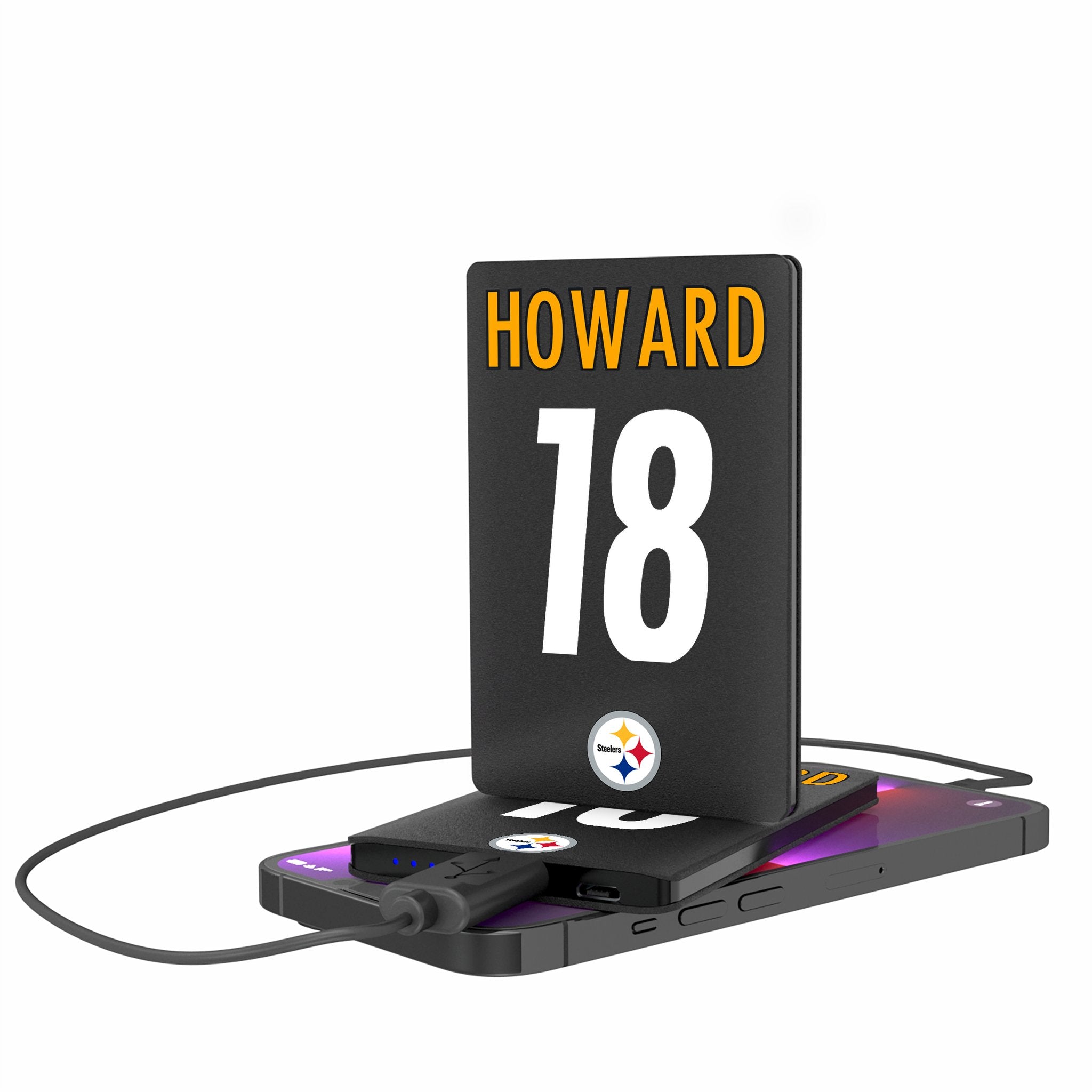 Will Howard Pittsburgh Steelers 18 Game Tactic 2500mAh Credit Card Powerbank - Sports Gifts, Sports Memorabilia, Sports Collectibles, Fan Shop