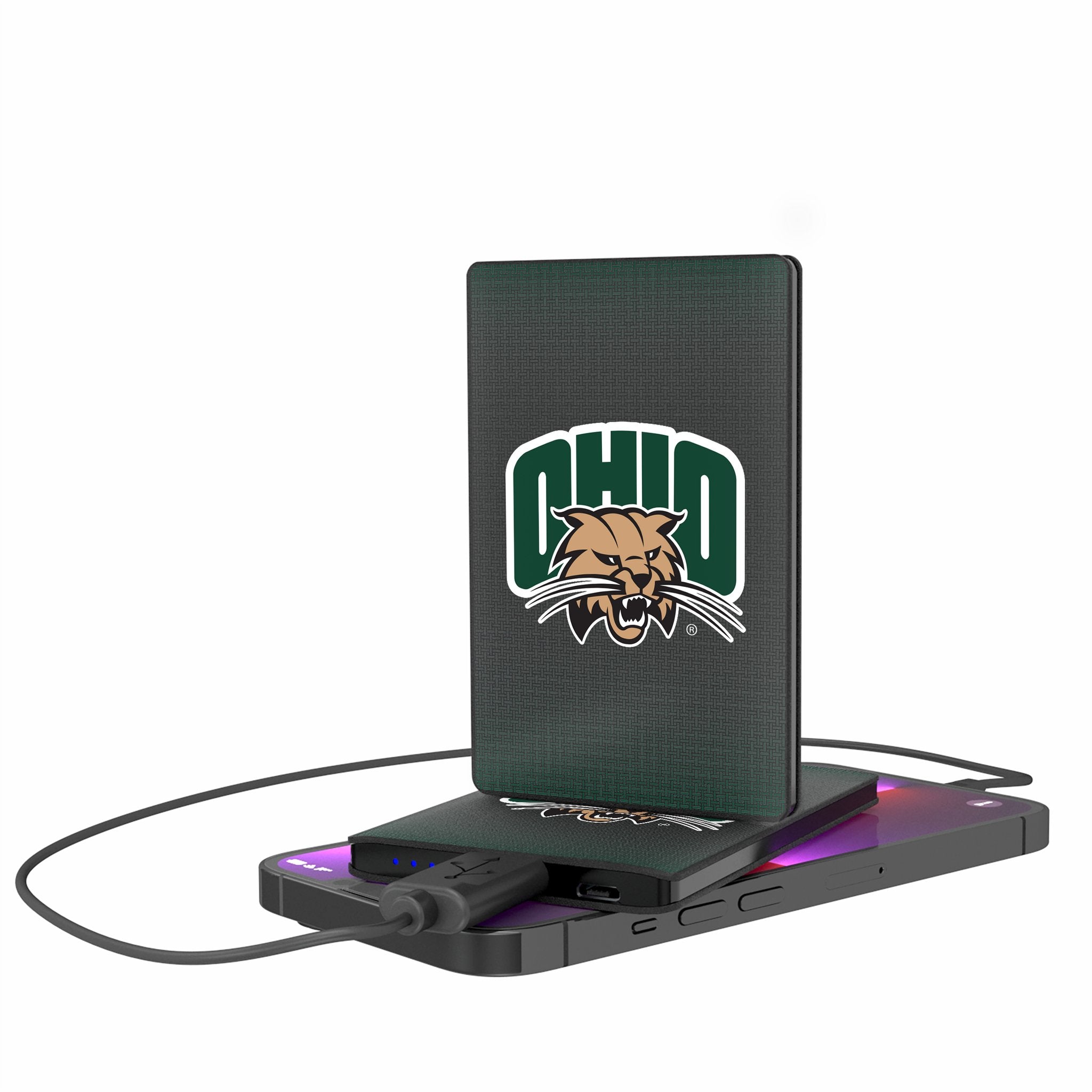 Ohio University Bobcats Linen 2500mAh Credit Card Powerbank - Sports Gifts, Sports Memorabilia, Sports Collectibles, Fan Shop