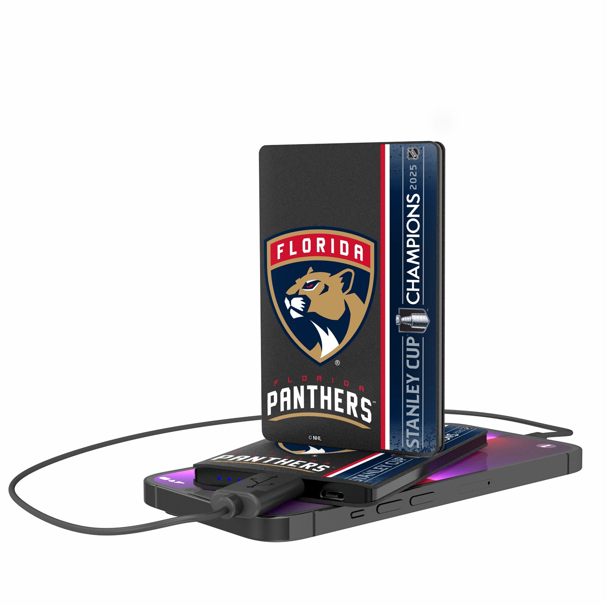 Florida Panthers 2025 Stanley Cup 2500mAh Credit Card Powerbank - Sports Gifts, Sports Memorabilia, Sports Collectibles, Fan Shop
