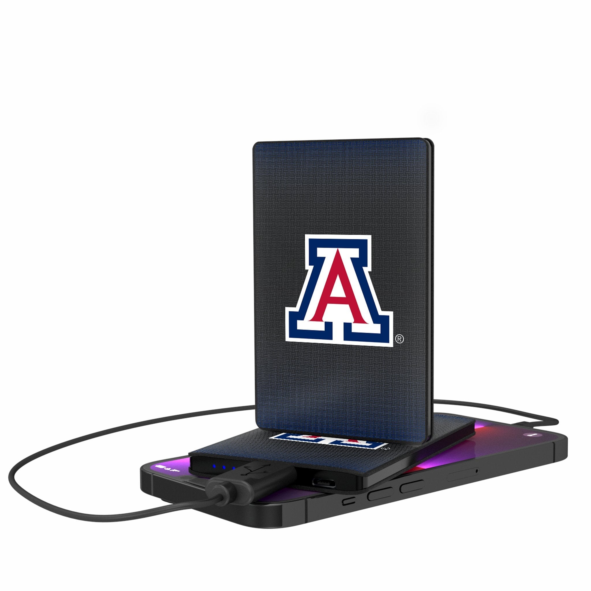 University of Arizona Wildcats Linen 2500mAh Credit Card Powerbank - Sports Gifts, Sports Memorabilia, Sports Collectibles, Fan Shop