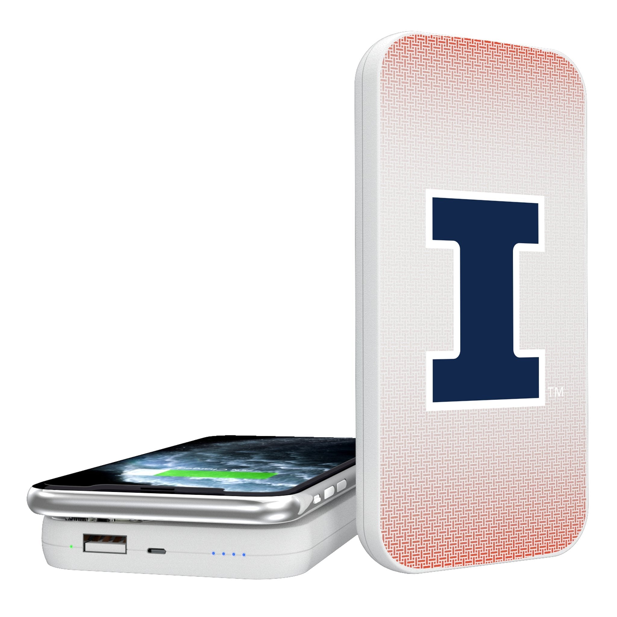 University of Illinois Fighting Illini Linen 5000mAh Portable Wireless Charger - Sports Gifts, Sports Memorabilia, Sports Collectibles, Fan Shop