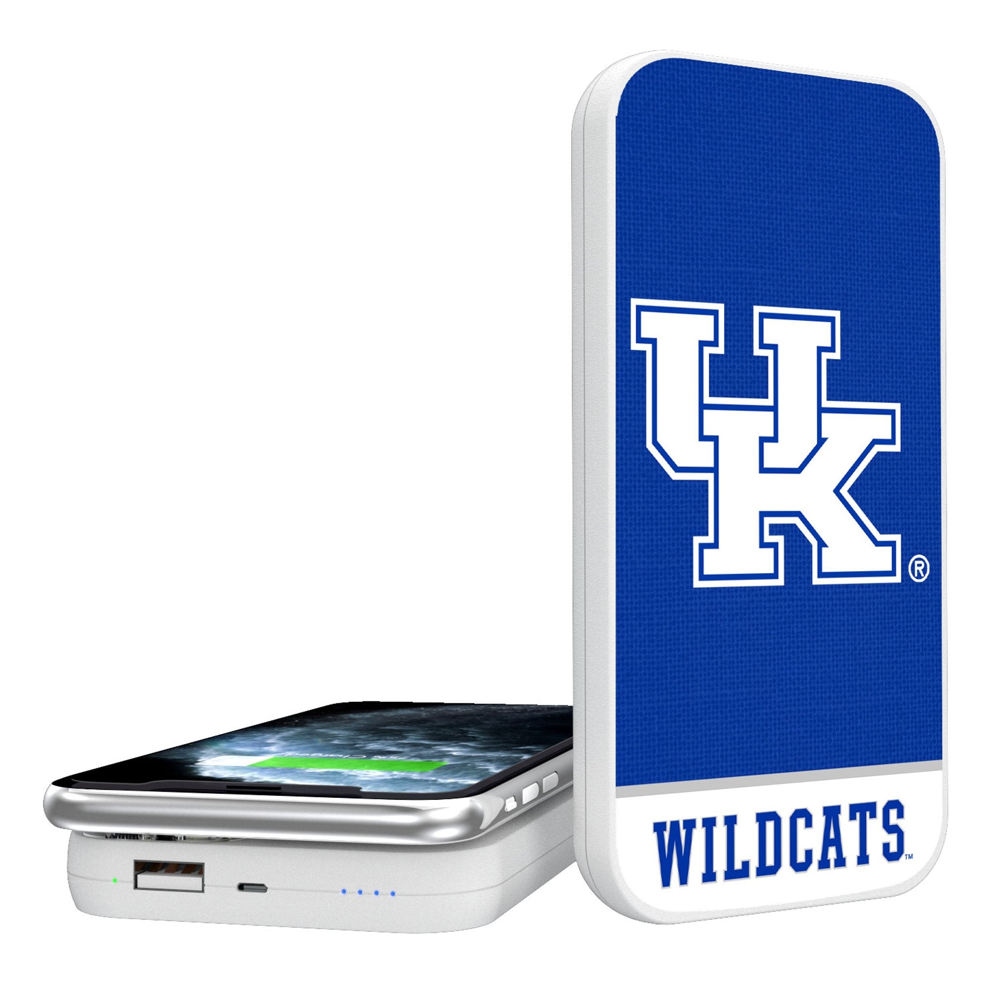 University of Kentucky Wildcats Endzone Solid 5000mAh Portable Wireless Charger - Sports Gifts, Sports Memorabilia, Sports Collectibles, Fan Shop