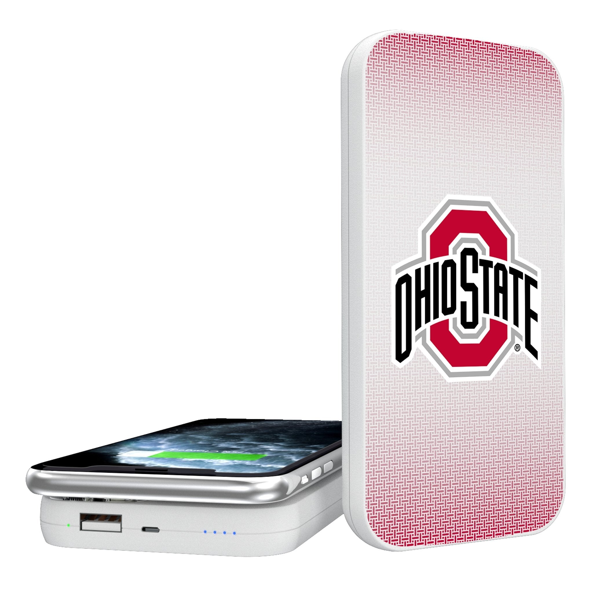 Ohio State University Buckeyes Linen 5000mAh Portable Wireless Charger - Sports Gifts, Sports Memorabilia, Sports Collectibles, Fan Shop