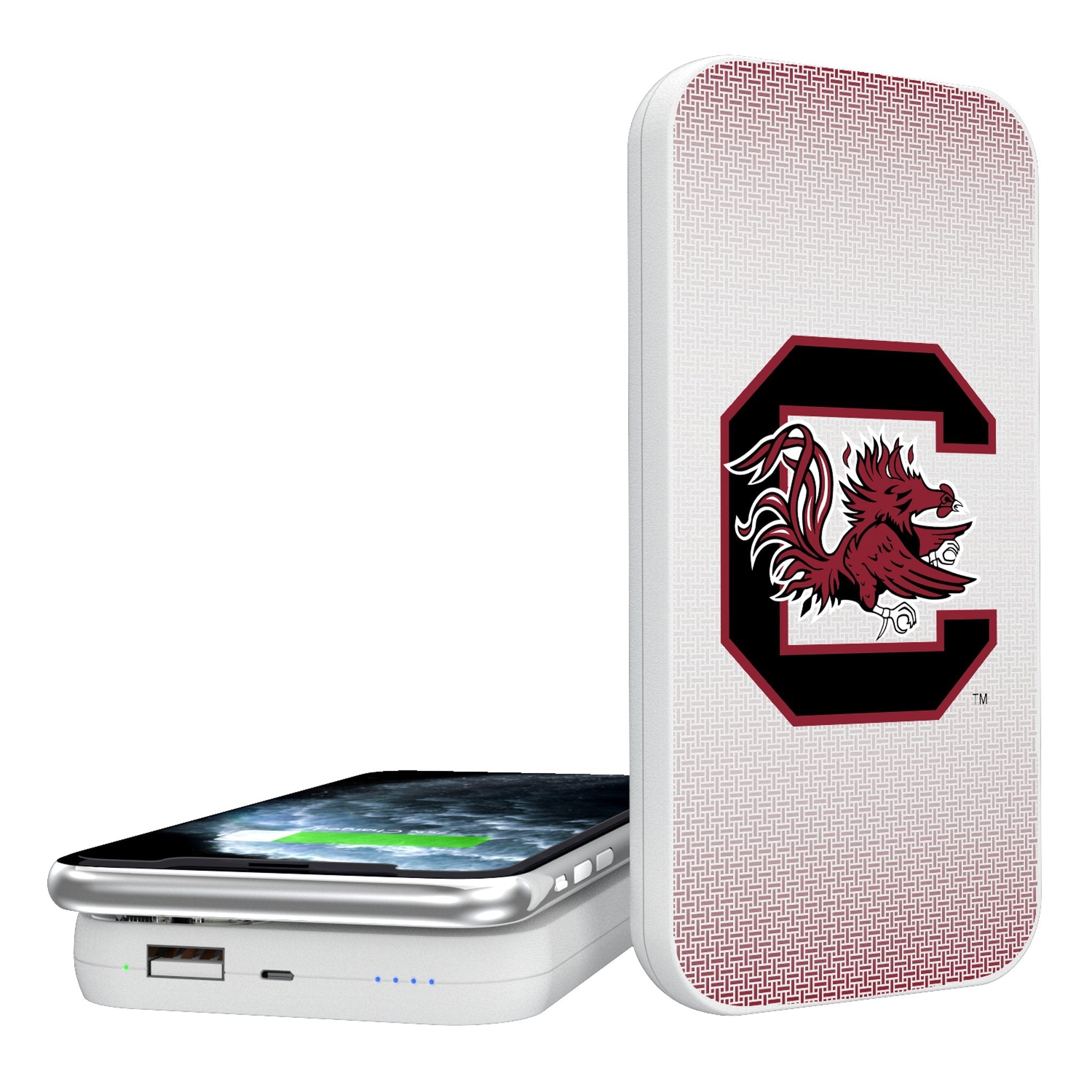 University of South Carolina Gamecocks Linen 5000mAh Portable Wireless Charger - Sports Gifts, Sports Memorabilia, Sports Collectibles, Fan Shop